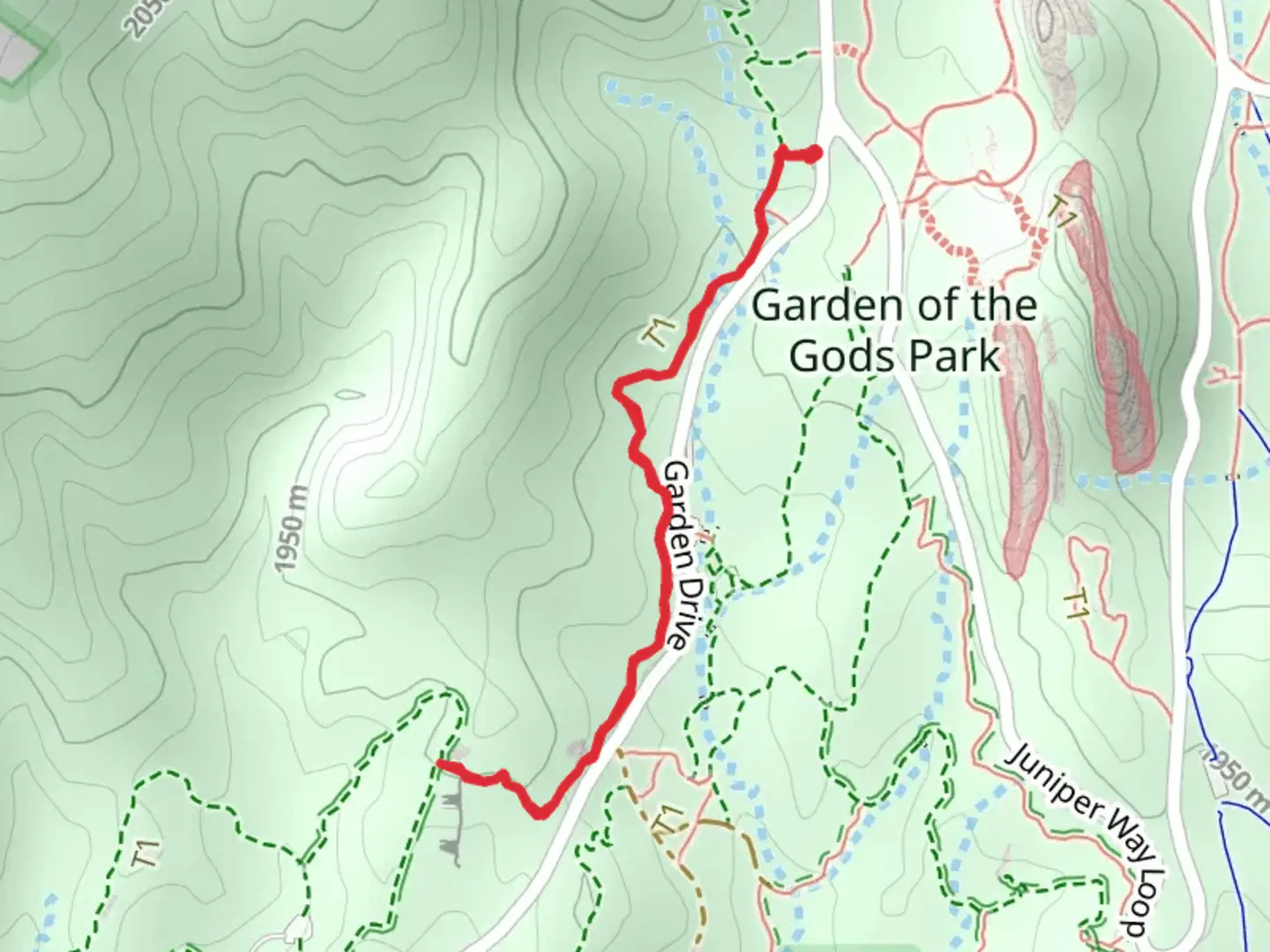 An image depicting the trail Garden of Gods Park - Palmer Trail and its surrounding area.