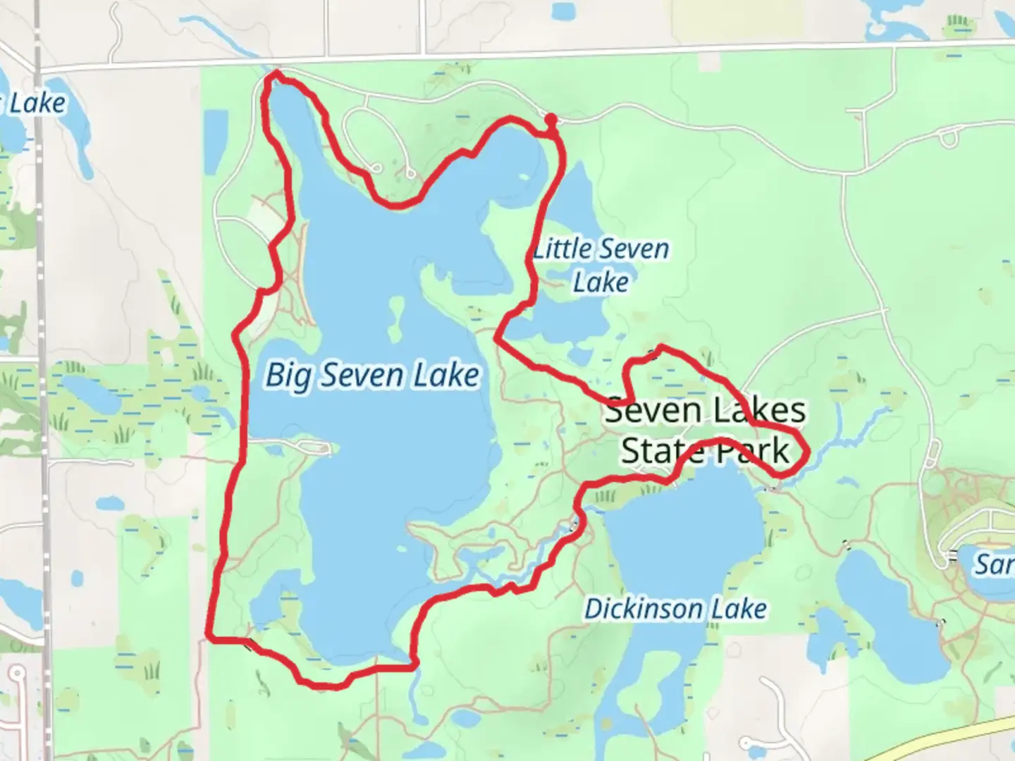 An image depicting the trail Seven Lakes Loop and its surrounding area.
