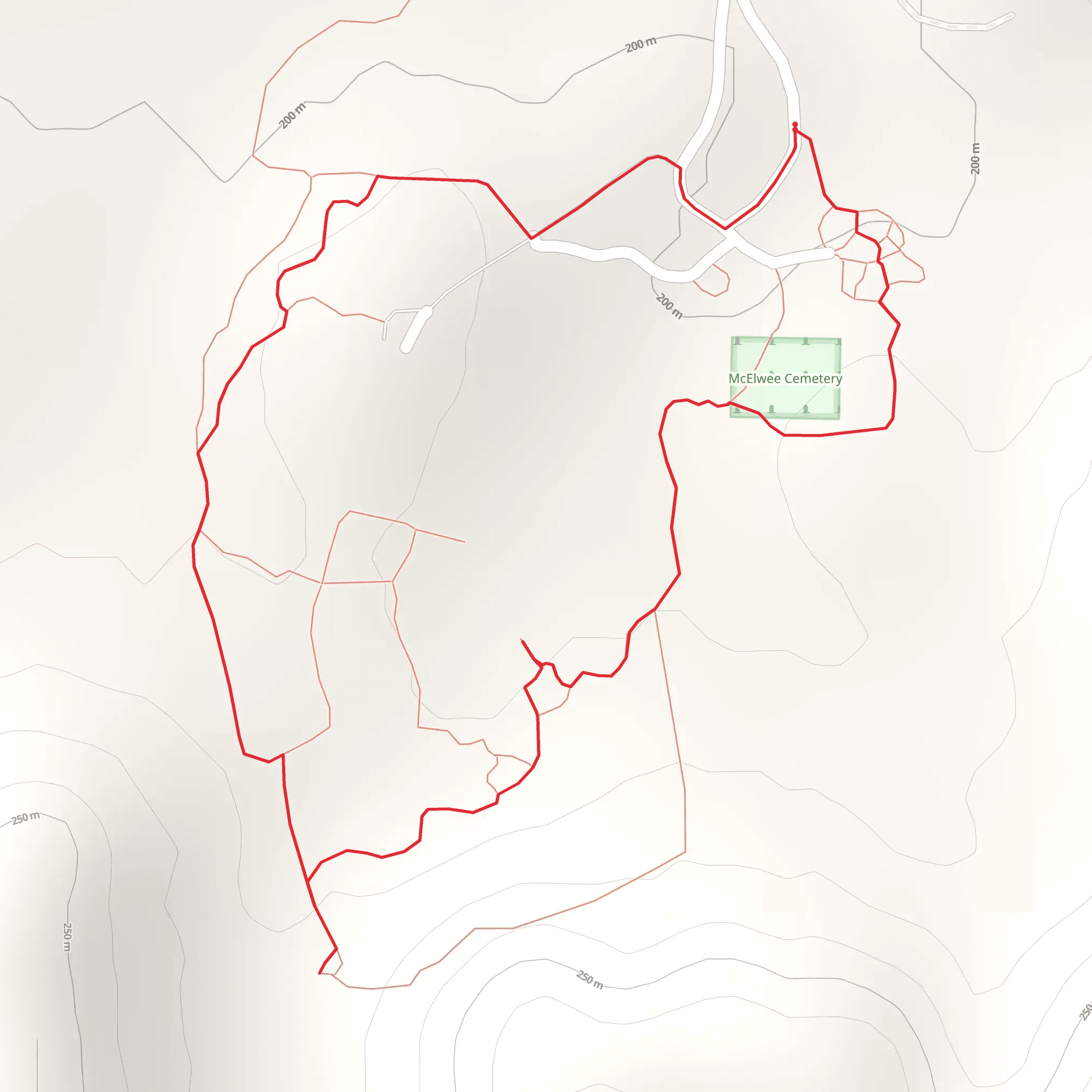 McElwee Cemetery Loop mobile static map