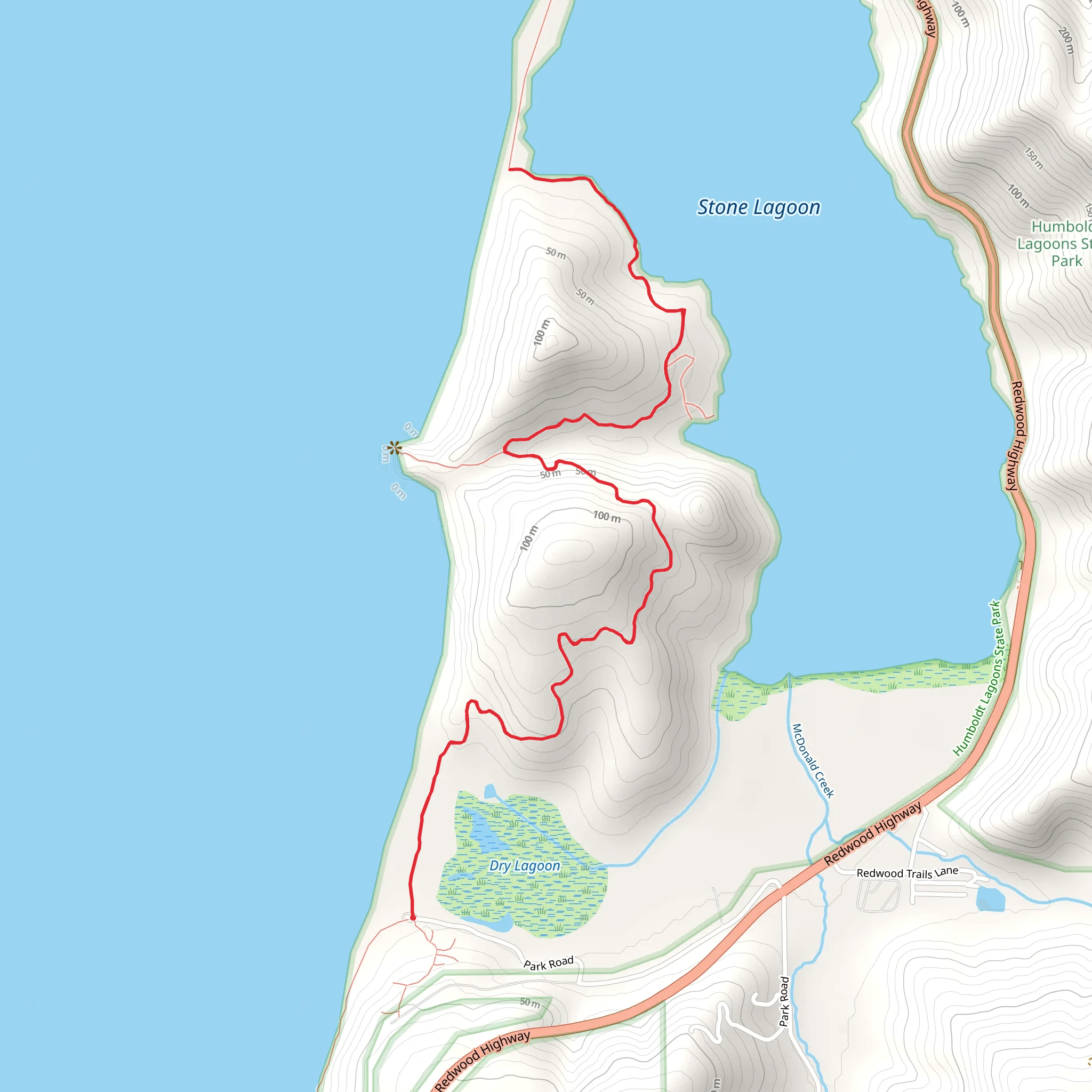 California Coastal Trail - Stone Lagoon mobile static map