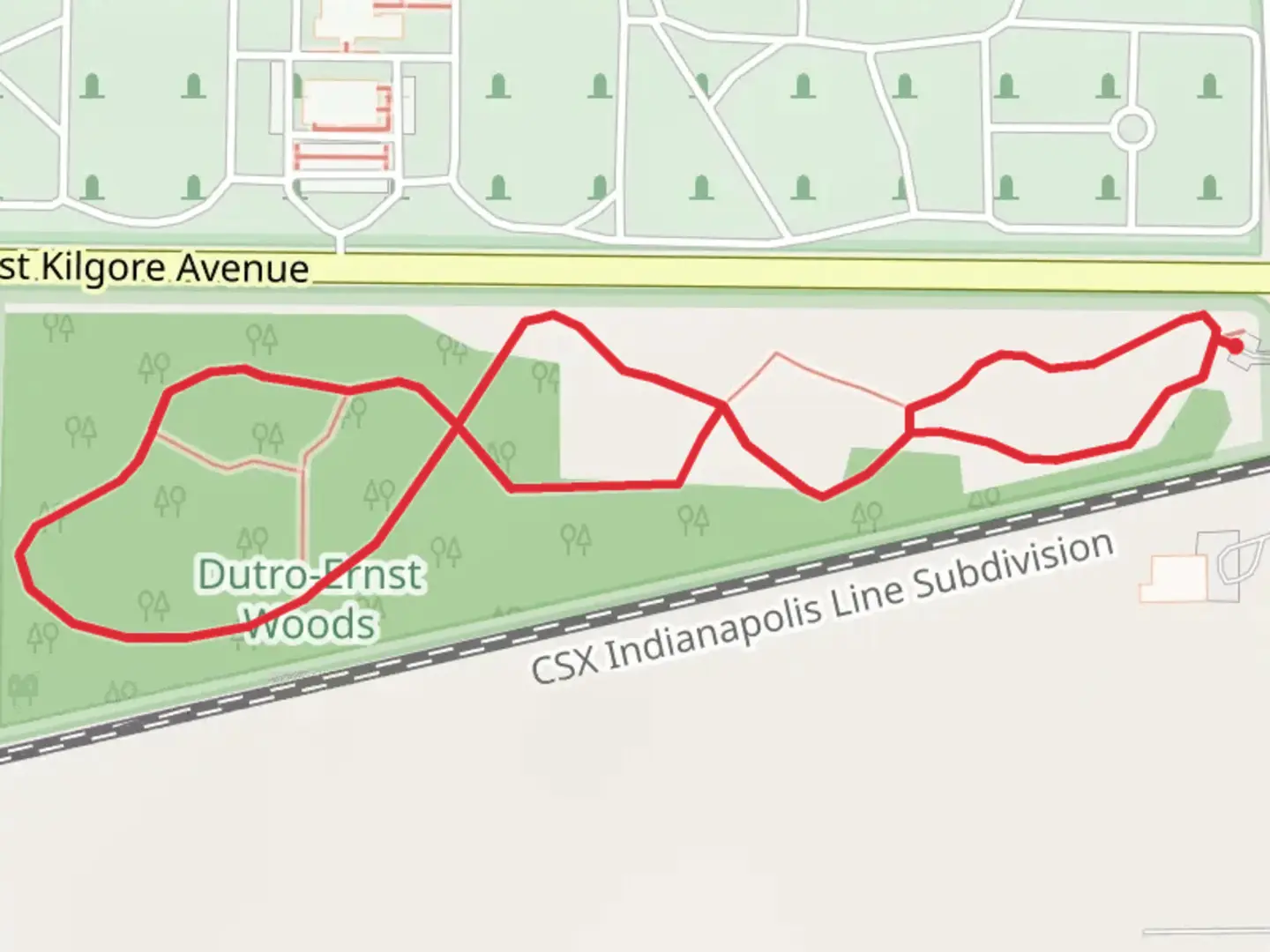 An image depicting the trail West Kilgore Avenue Loop and its surrounding area.
