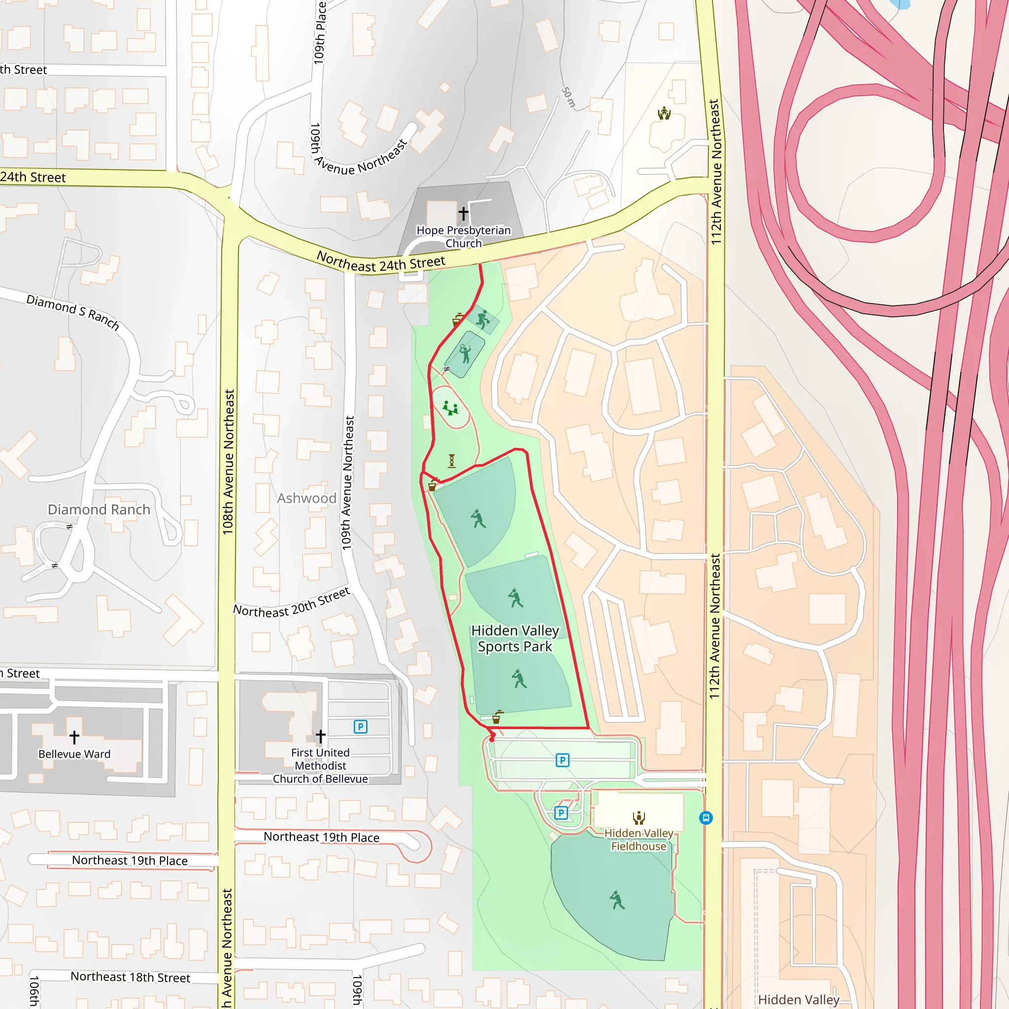 Hidden Valley Sports Park Loop mobile static map