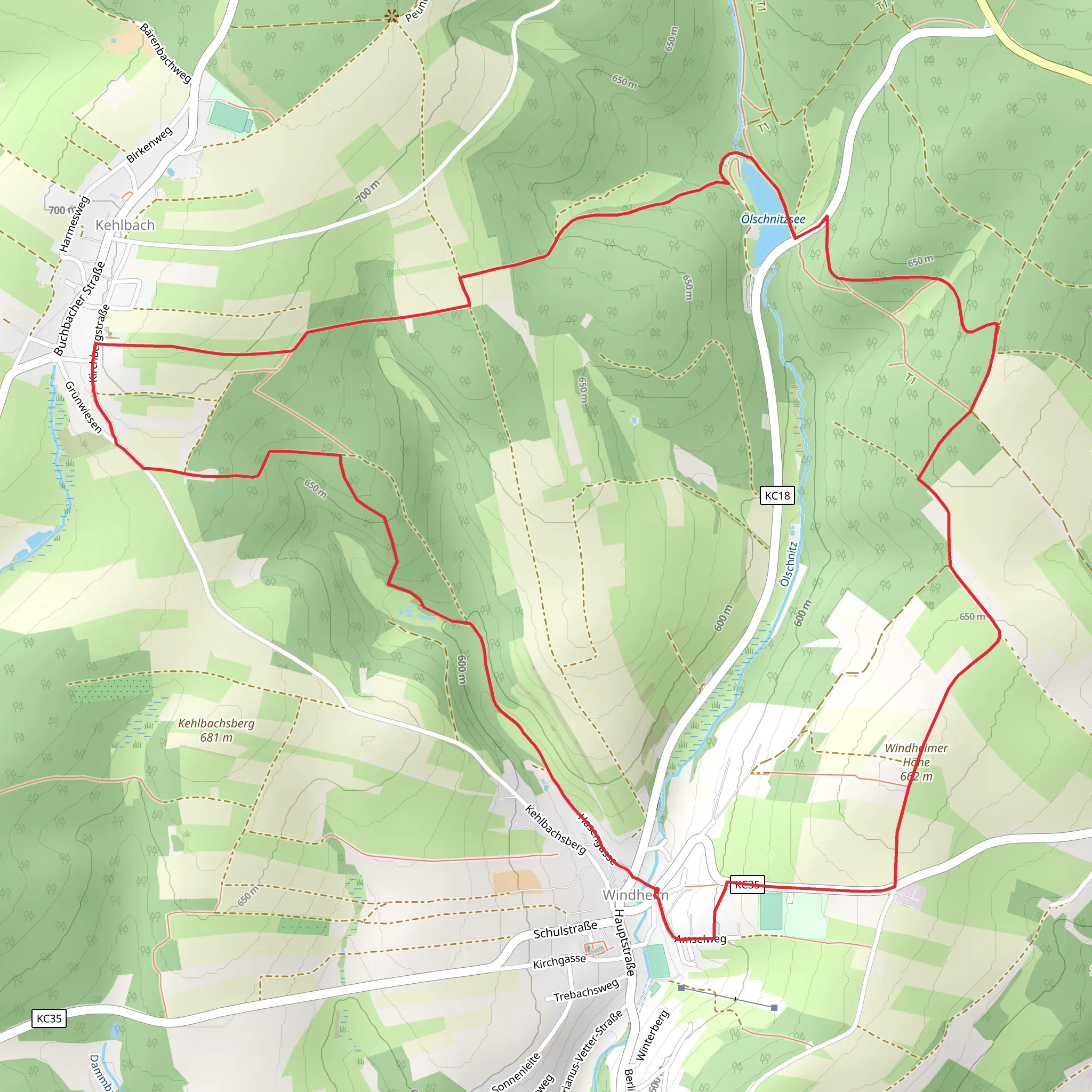 Ölschnitzsee via Seenweg mobile static map