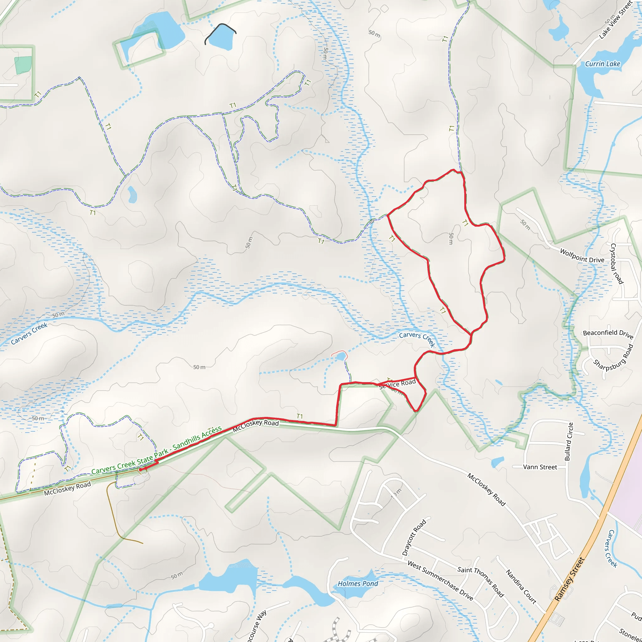 Longleaf Pine and Fox Squirrel Loop Trail mobile static map