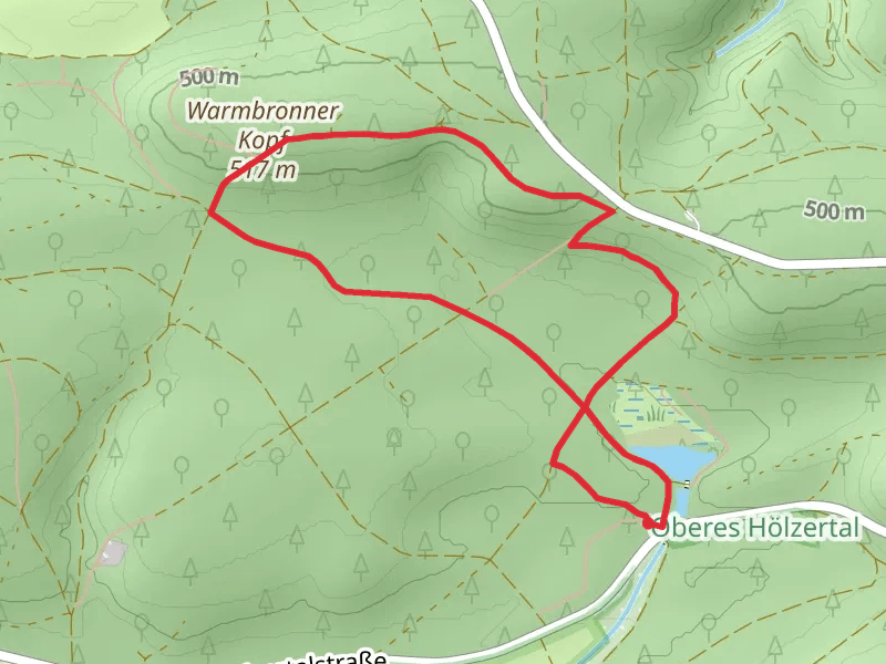 Hölzersee and Warmbronner Kopf via Rundwanderweg