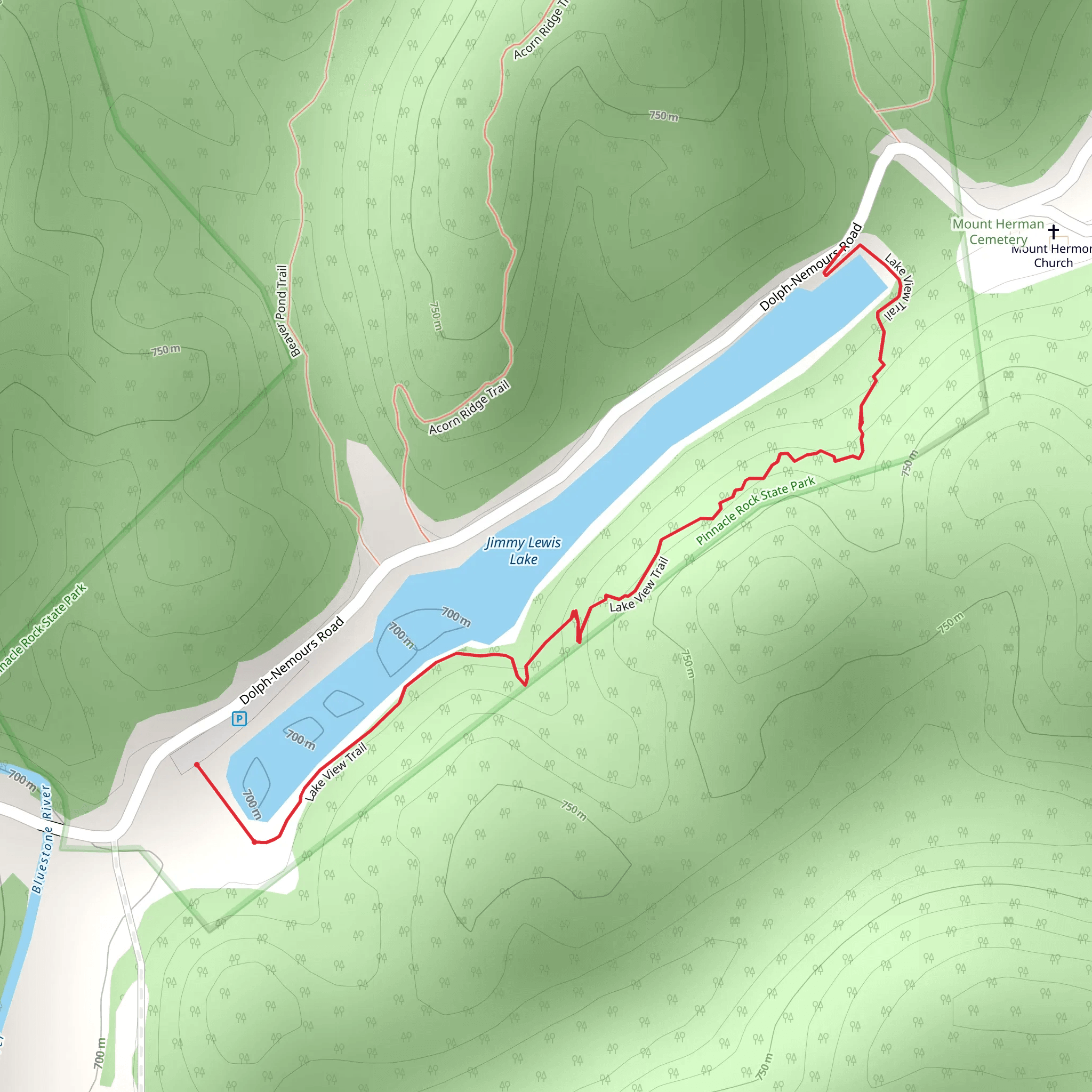 Lake view Trail - Jimmy Lewis Lake mobile static map