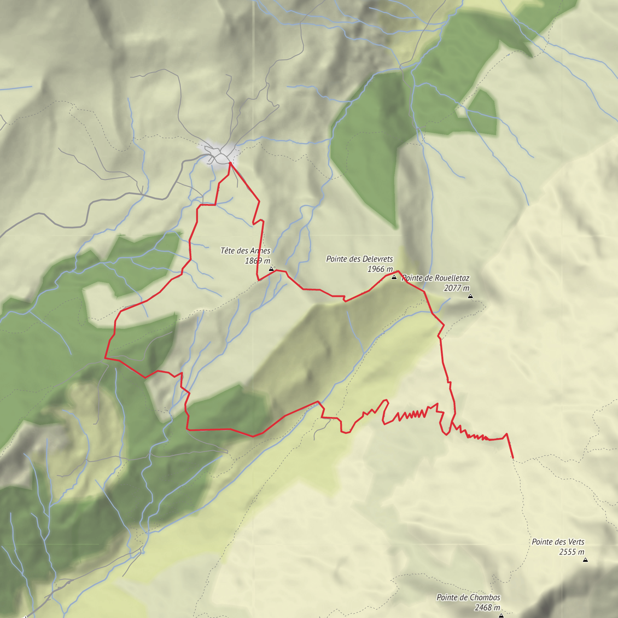 Le refuge de la pointe Percée par la Tête des Annes mobile static map