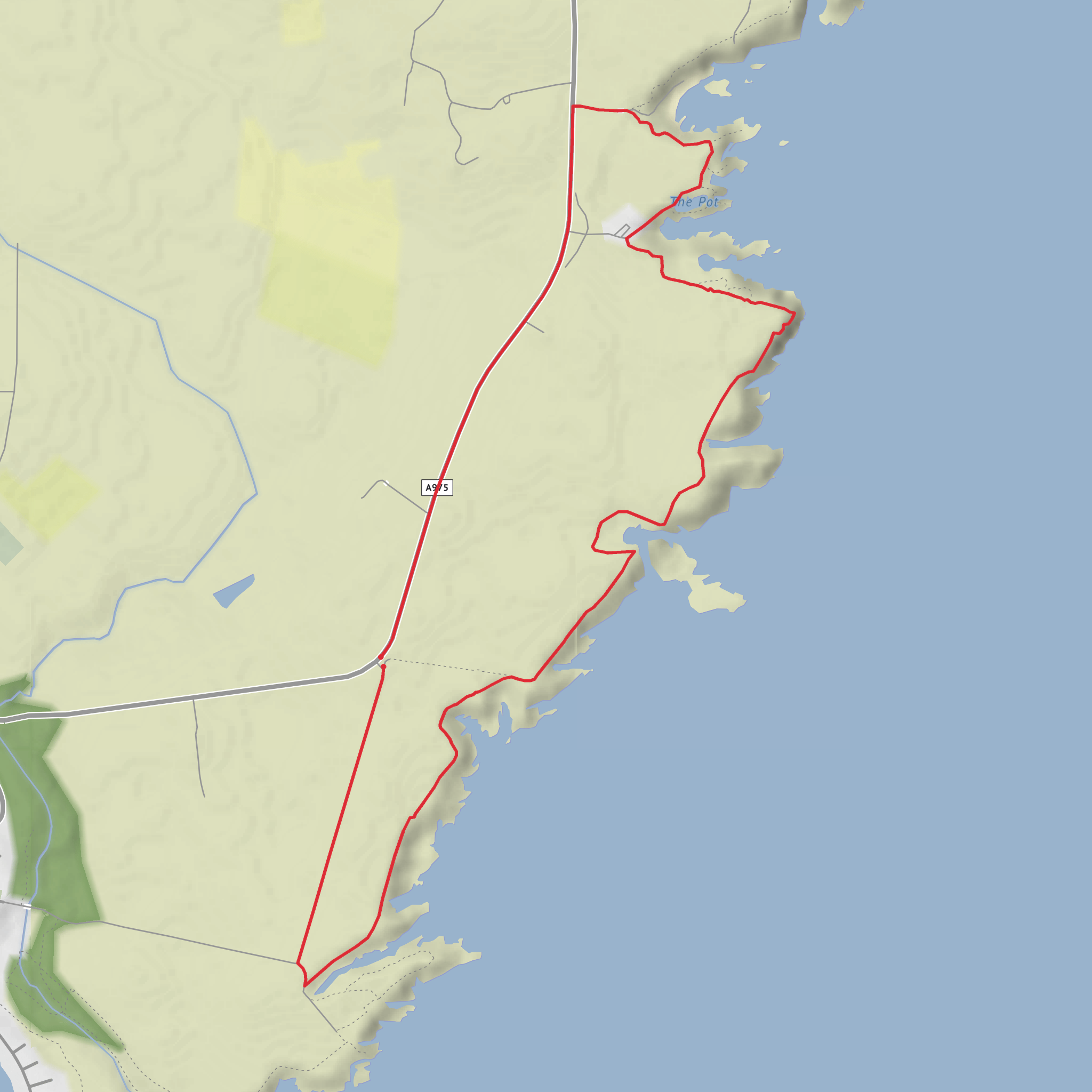 Slains Castle, Twa Havens, Robie's Haven and North Haven Loop mobile static map