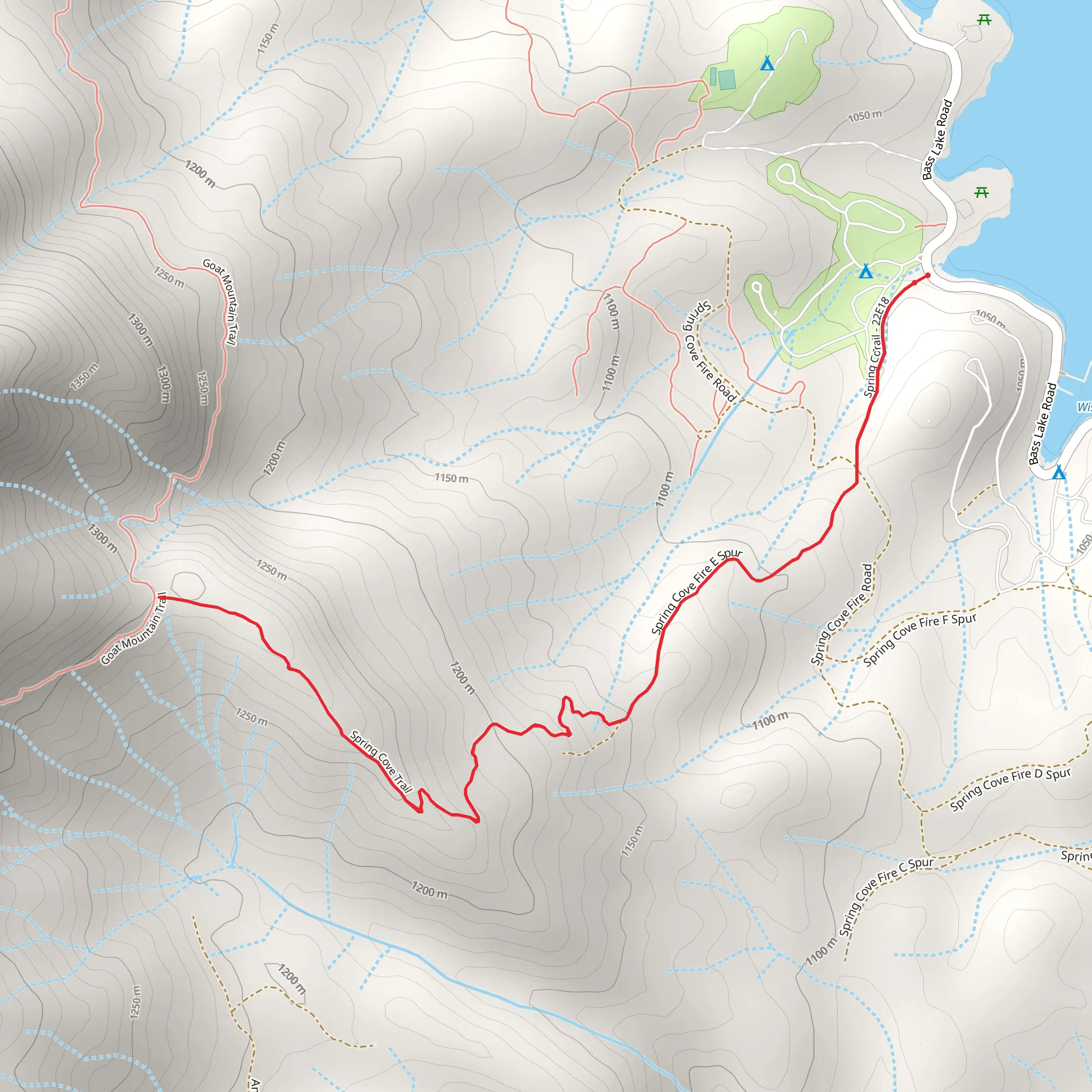 Spring Cove Trail mobile static map
