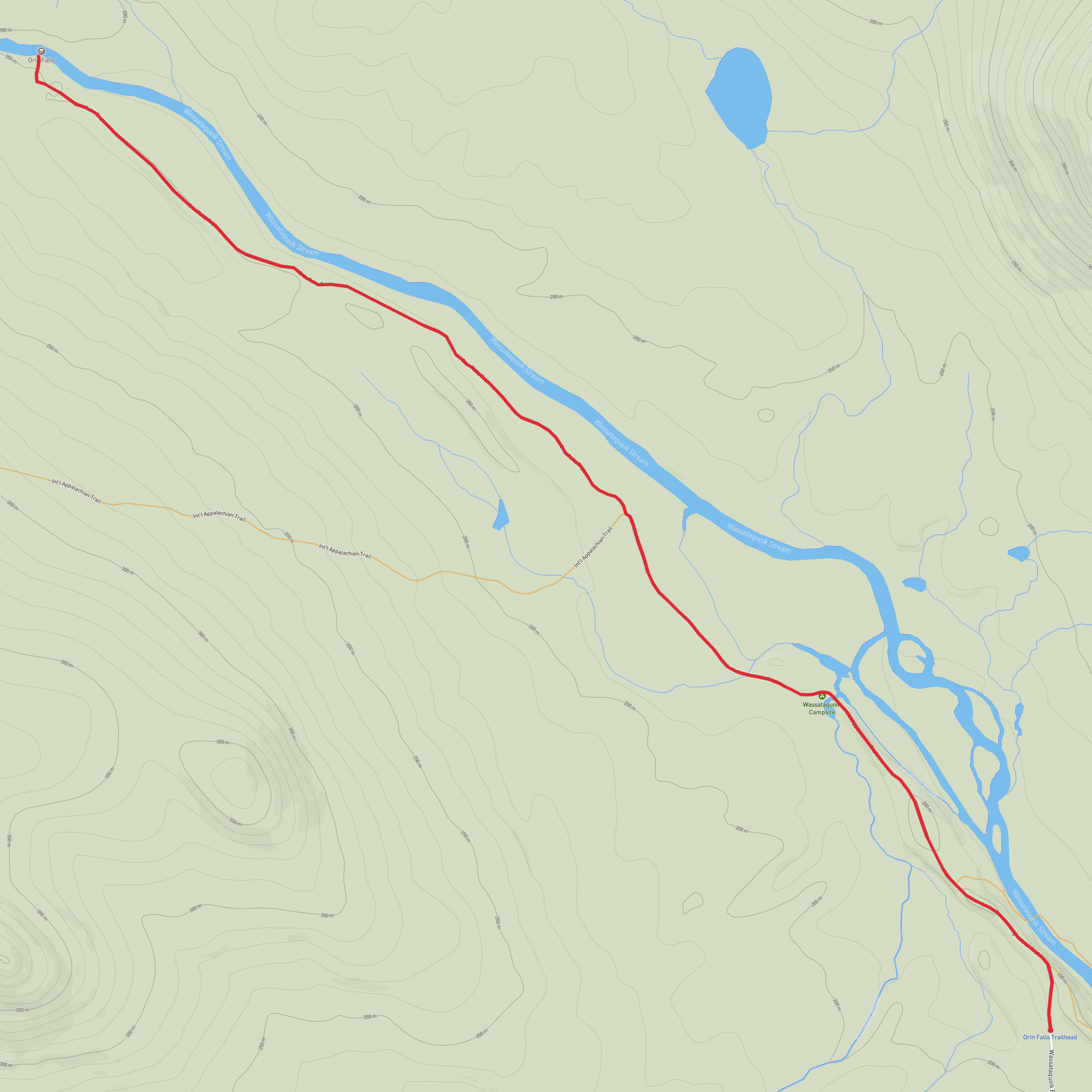 Orin Falls Trail mobile static map