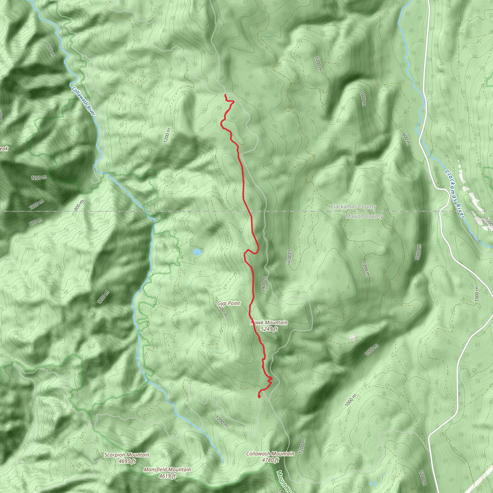 Graham Pass via Rhododendron Ridge Trail mobile static map