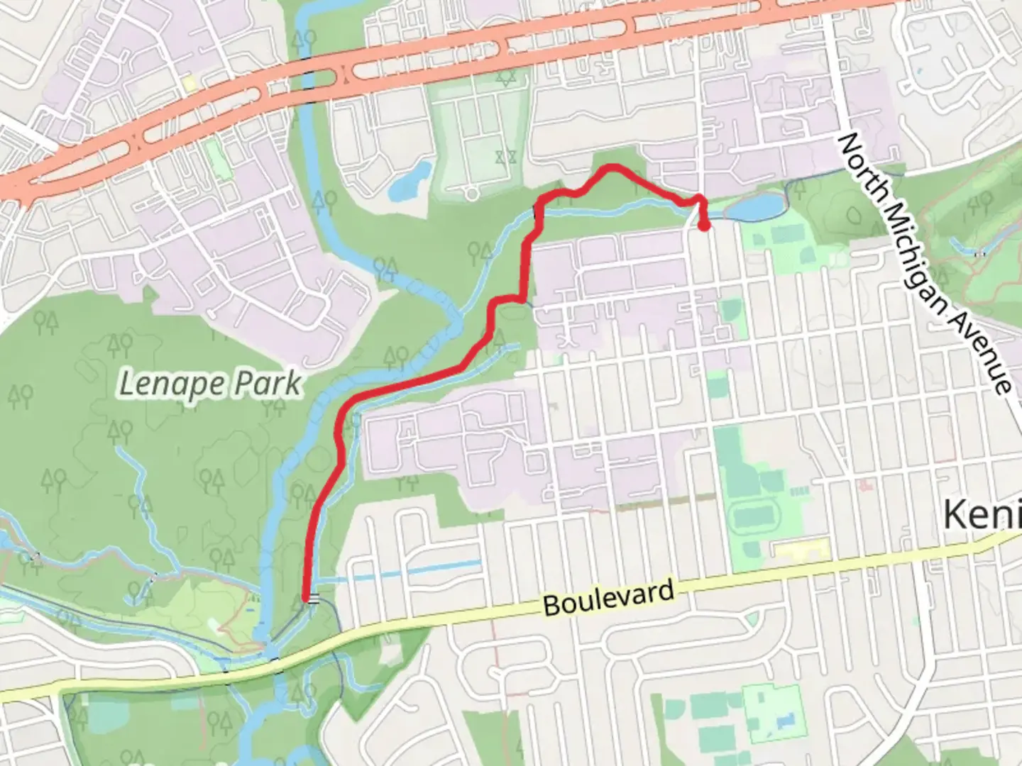 An image depicting the trail Walk along Rahway River from BlackBrook Park and its surrounding area.