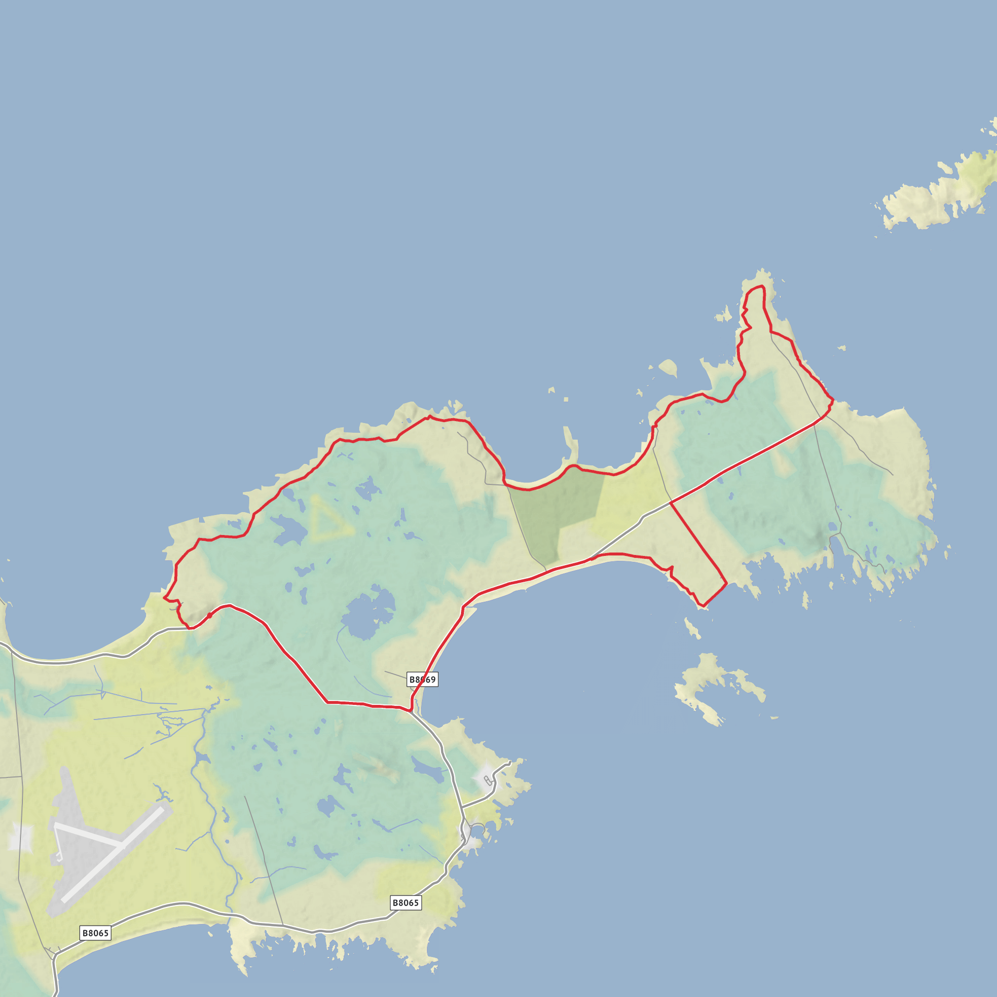 Vaul Bay, Salum Bay, Port Ruadh and Gott Bay Loop mobile static map