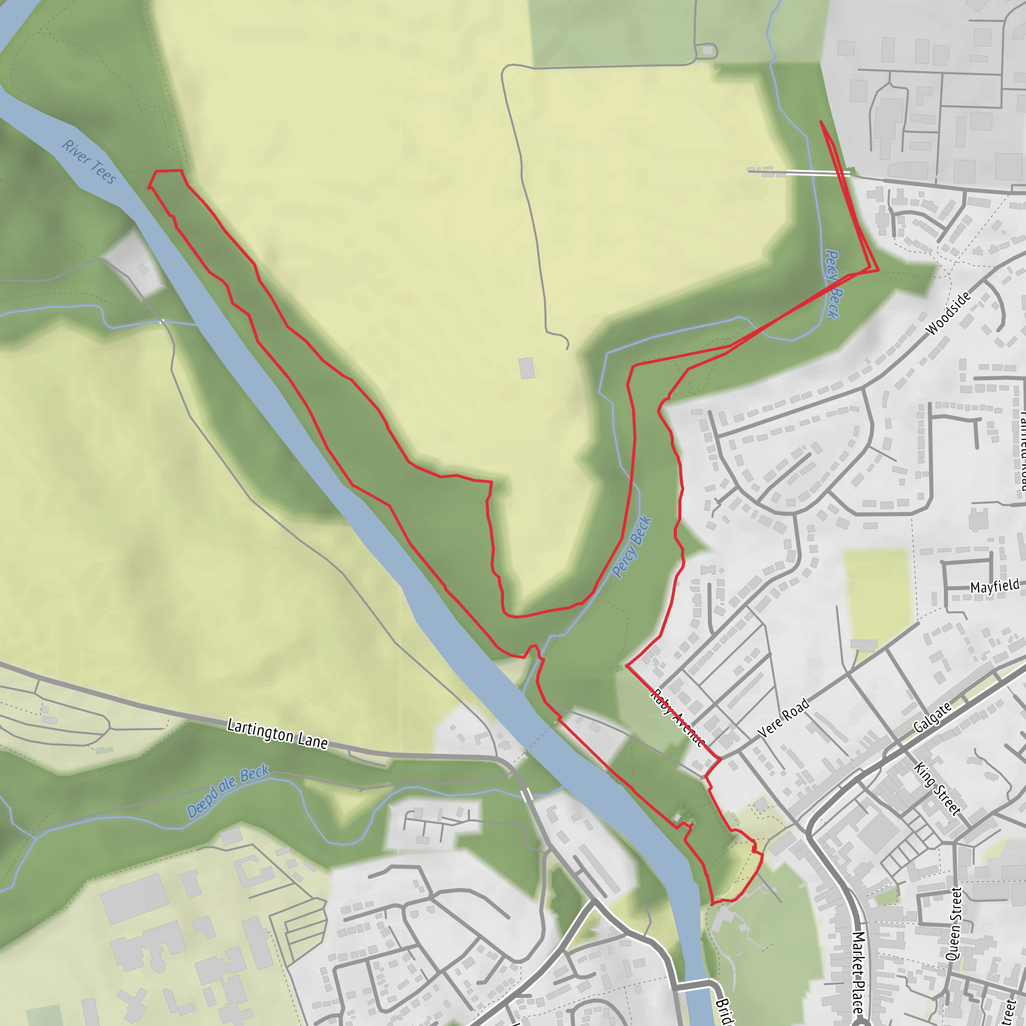 Flatts Wood Circular Walk, Barnard Castle mobile static map