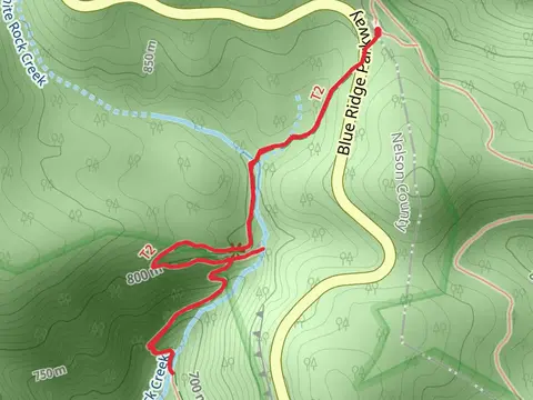 White Rock Falls Trail from Blue Ridge Parkway