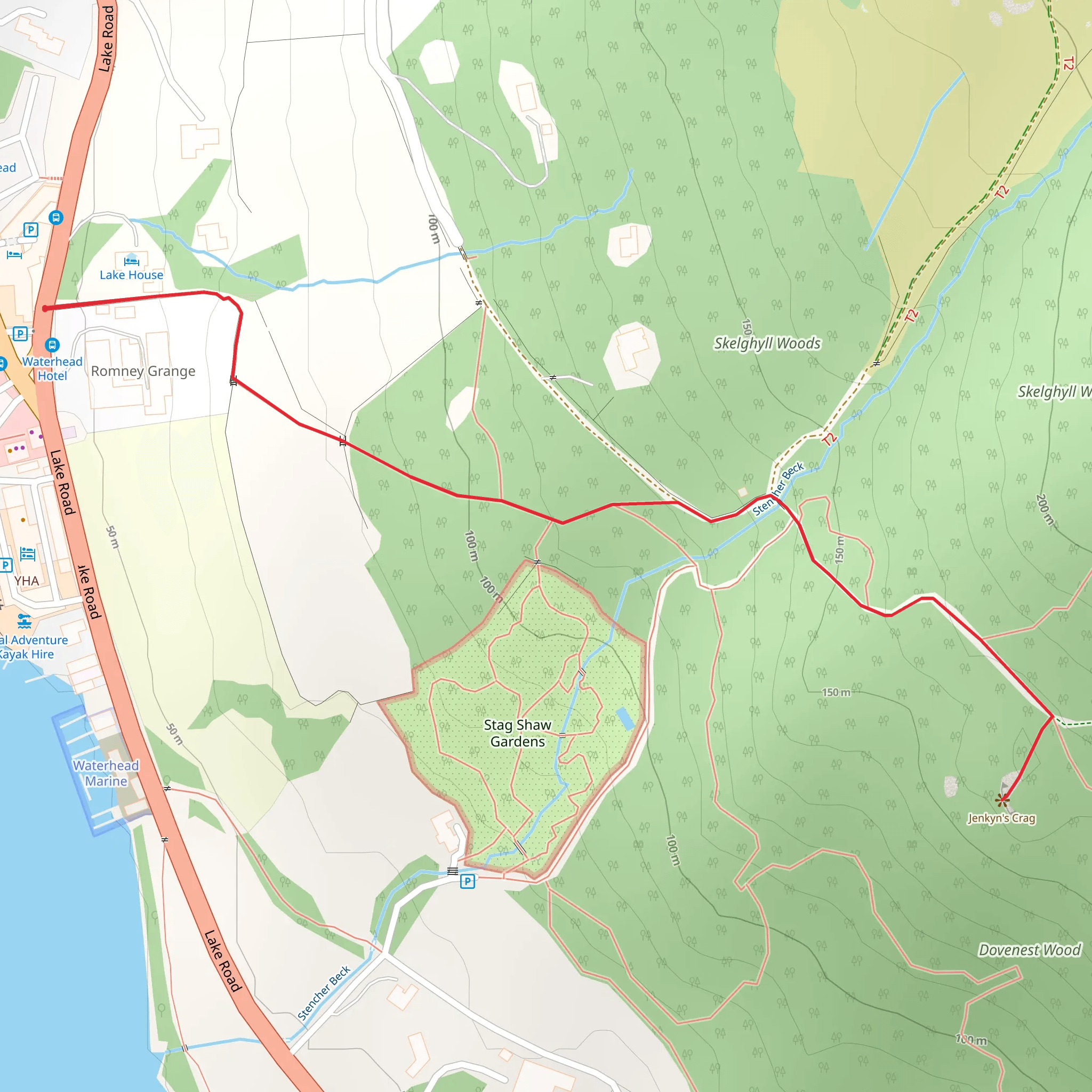 Jenkin's Crag Walk mobile static map
