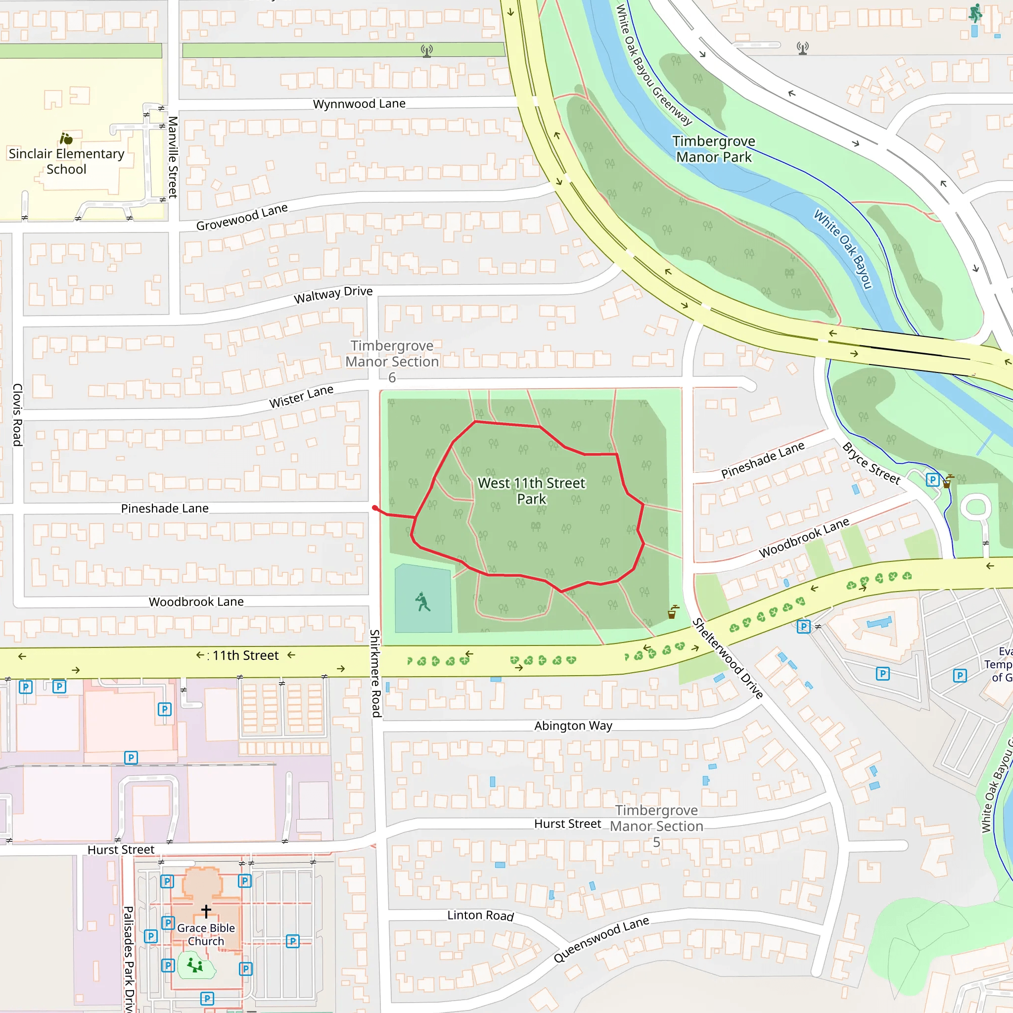West 11th Street Park Loop mobile static map