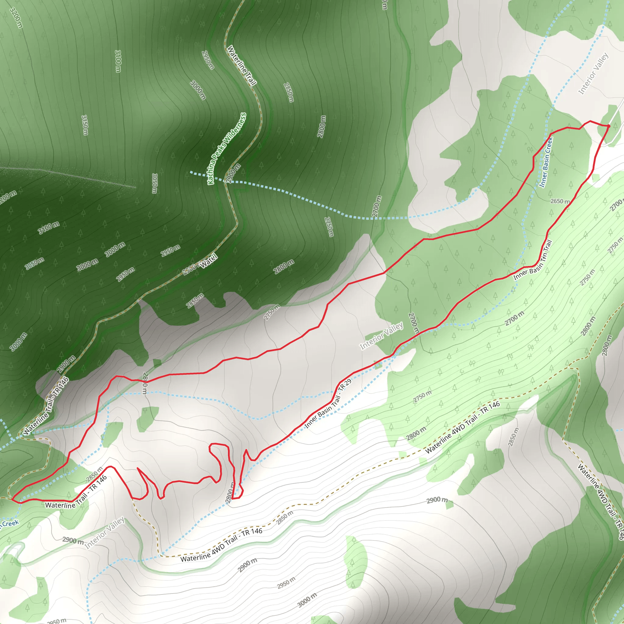 Inner Basin Loop Trail mobile static map