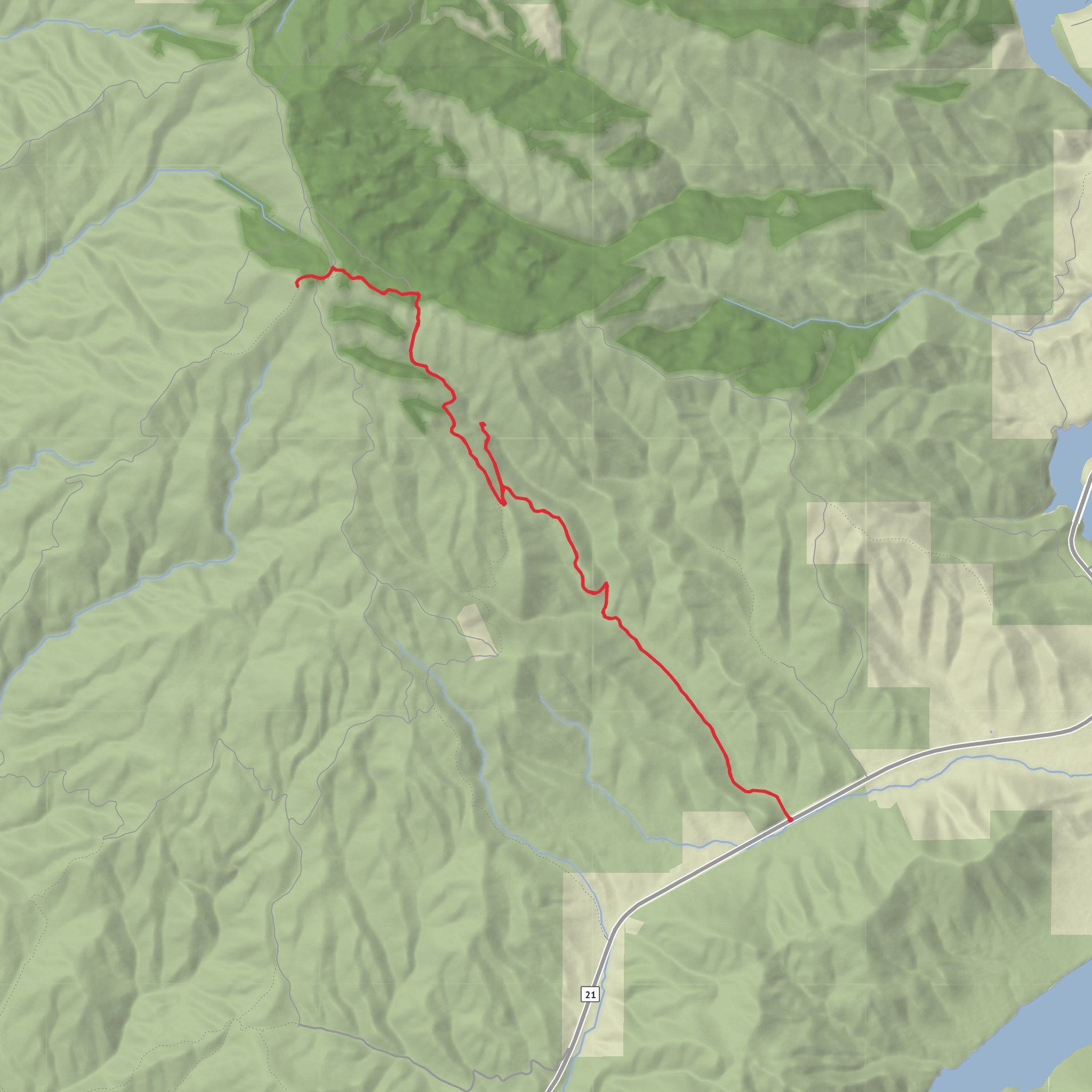 Adelmann mine to Lucky Peak summit mobile static map