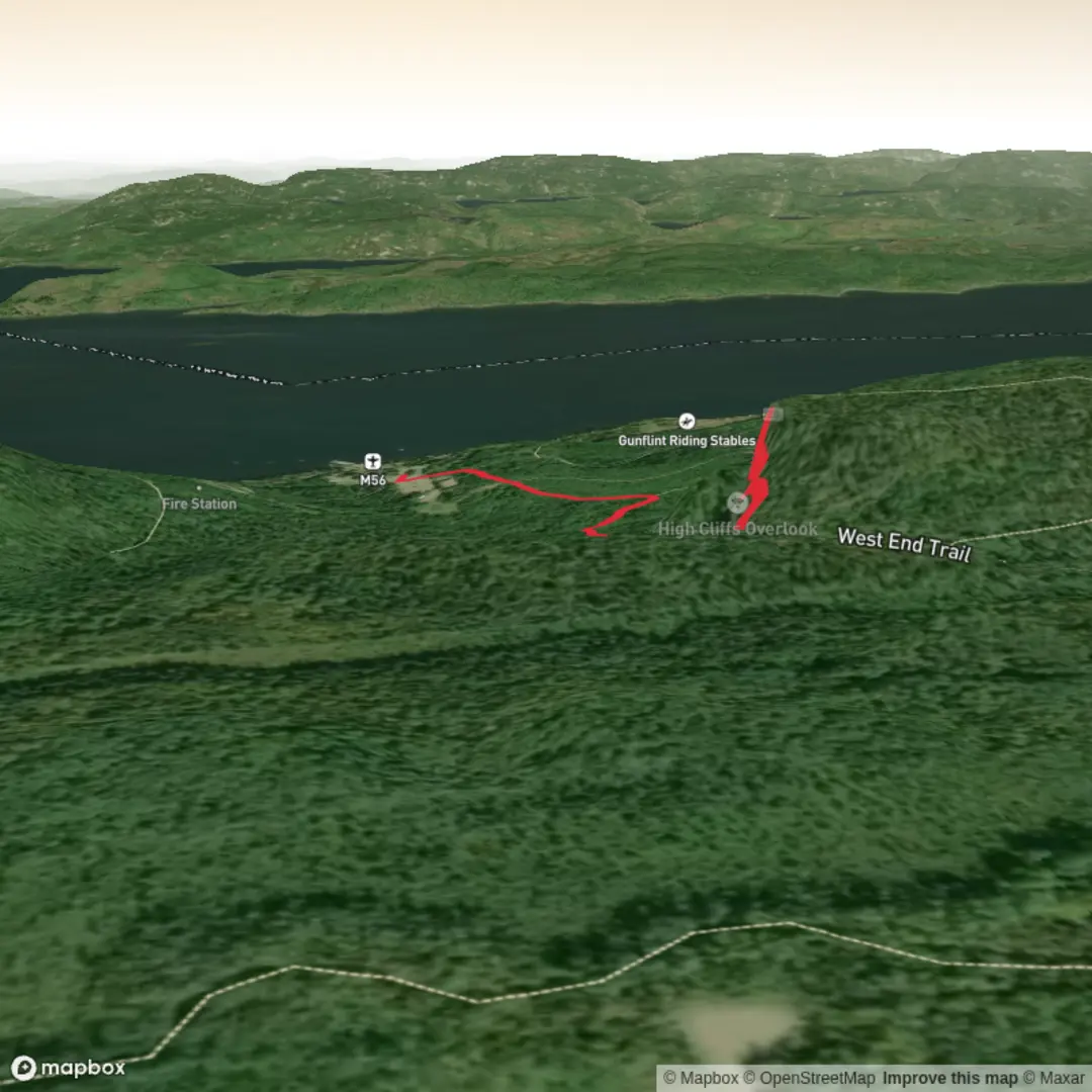 An image depicting the trail High Cliffs Overlook and its surrounding area.