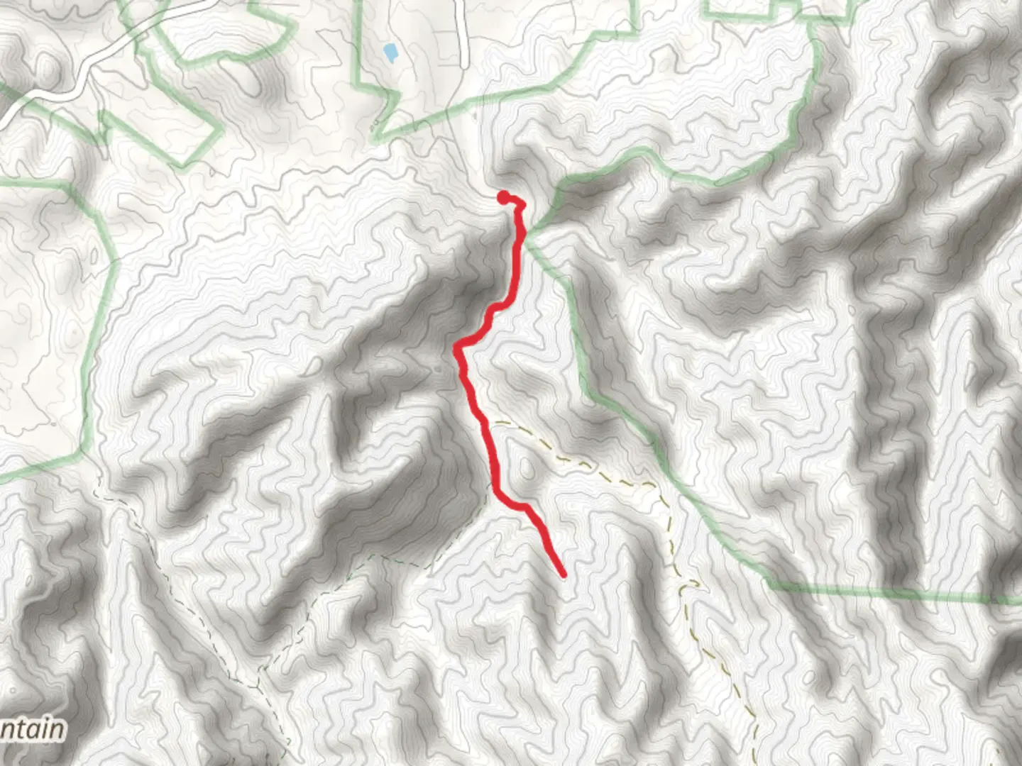 An image depicting the trail Pete's Branch Trail via Horse Creek Road and its surrounding area.