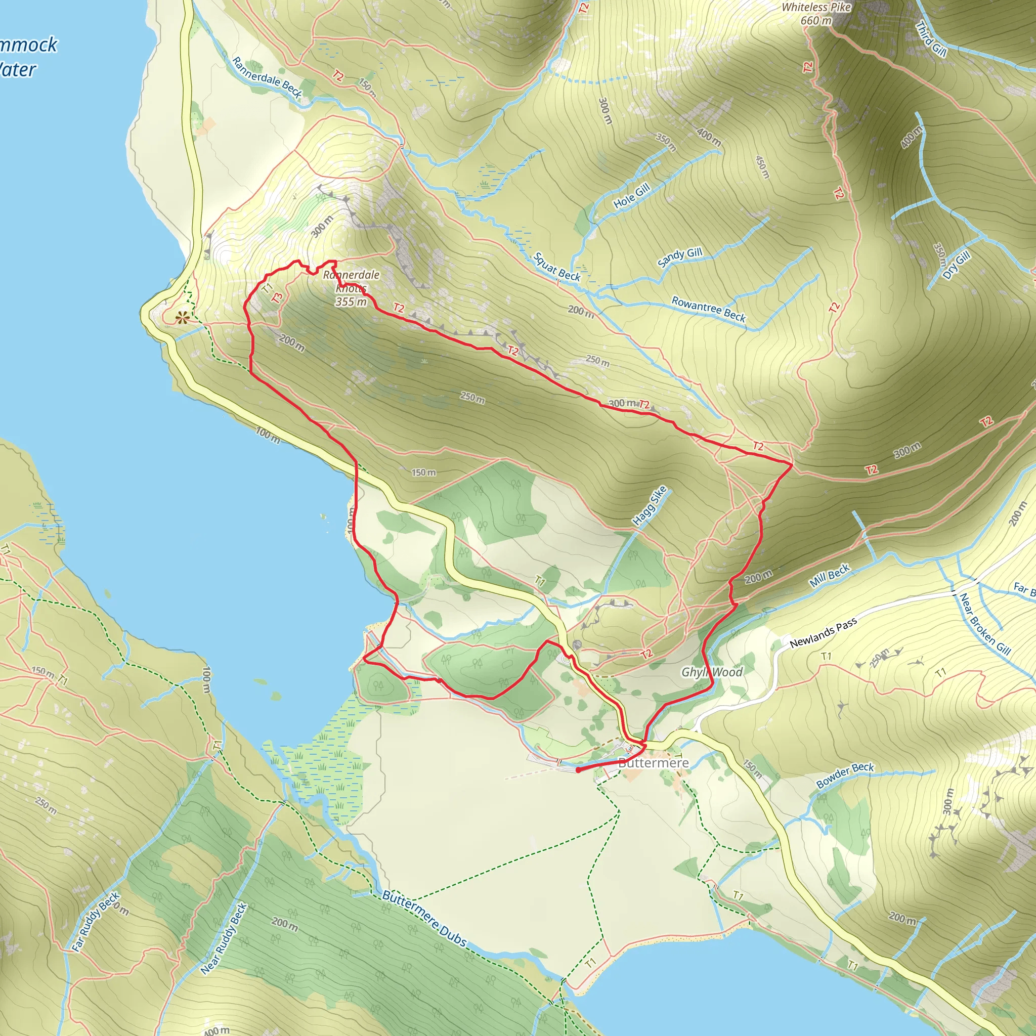 Crummock Water and Rannerdale Knotts mobile static map