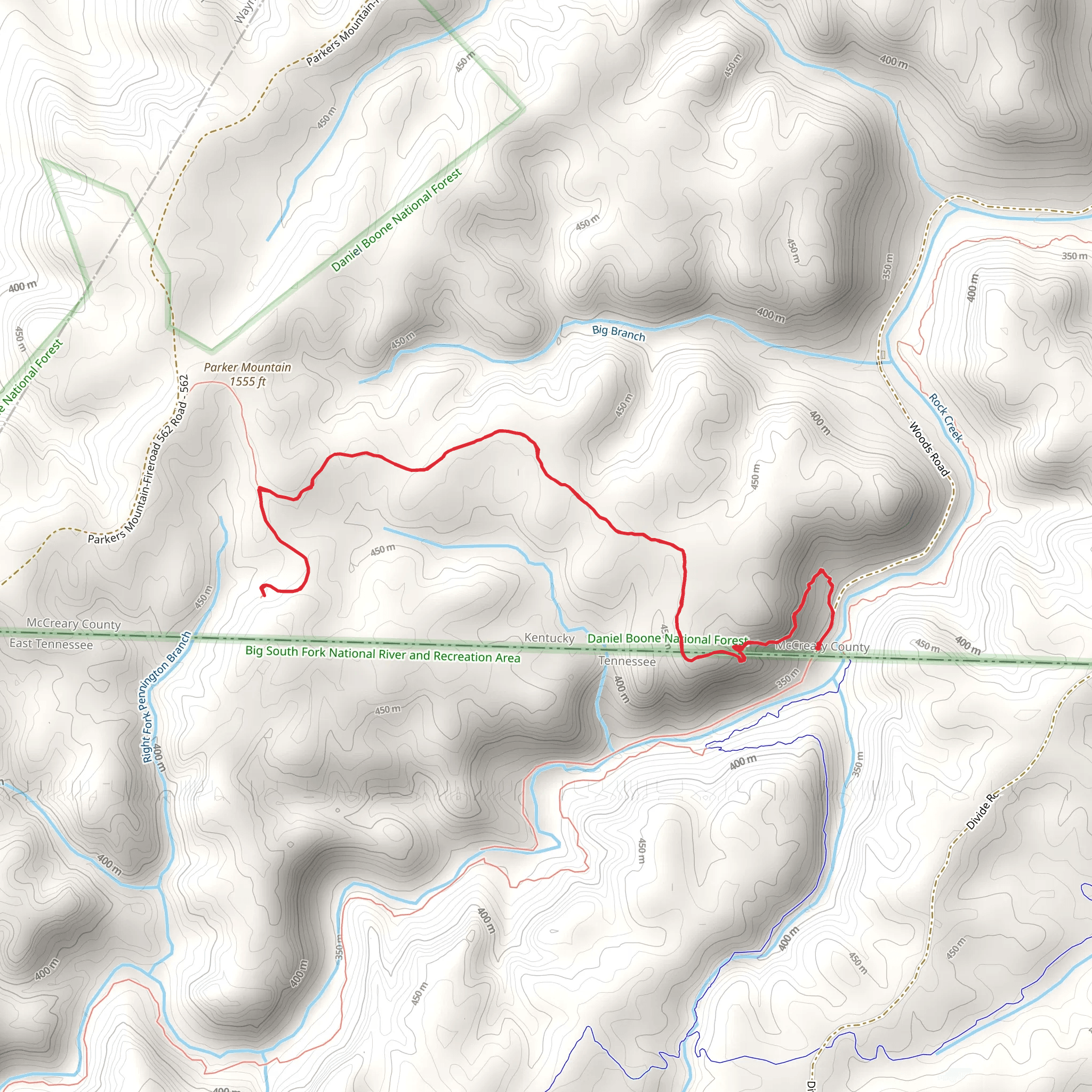 Buffalo Arch via Parker Mountain Trail mobile static map