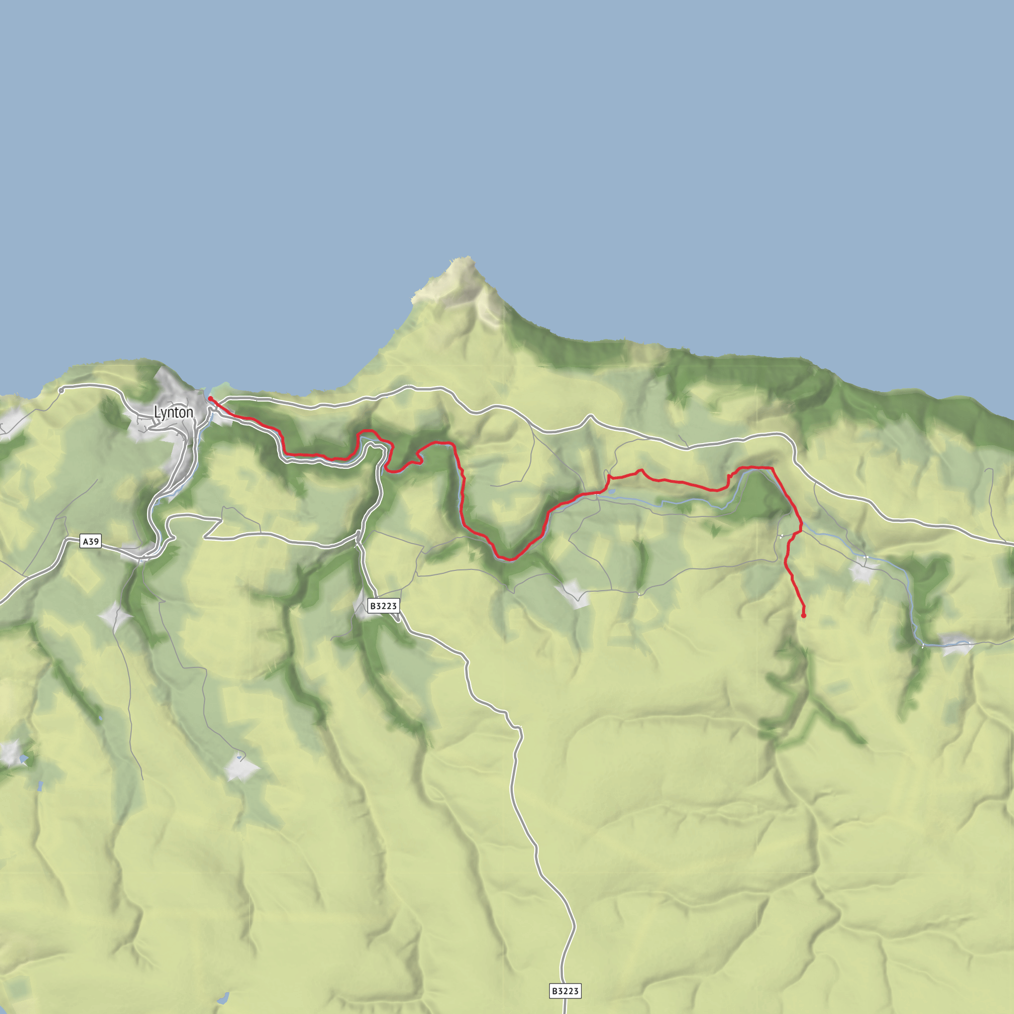 Cloud Farm to Lynmouth mobile static map