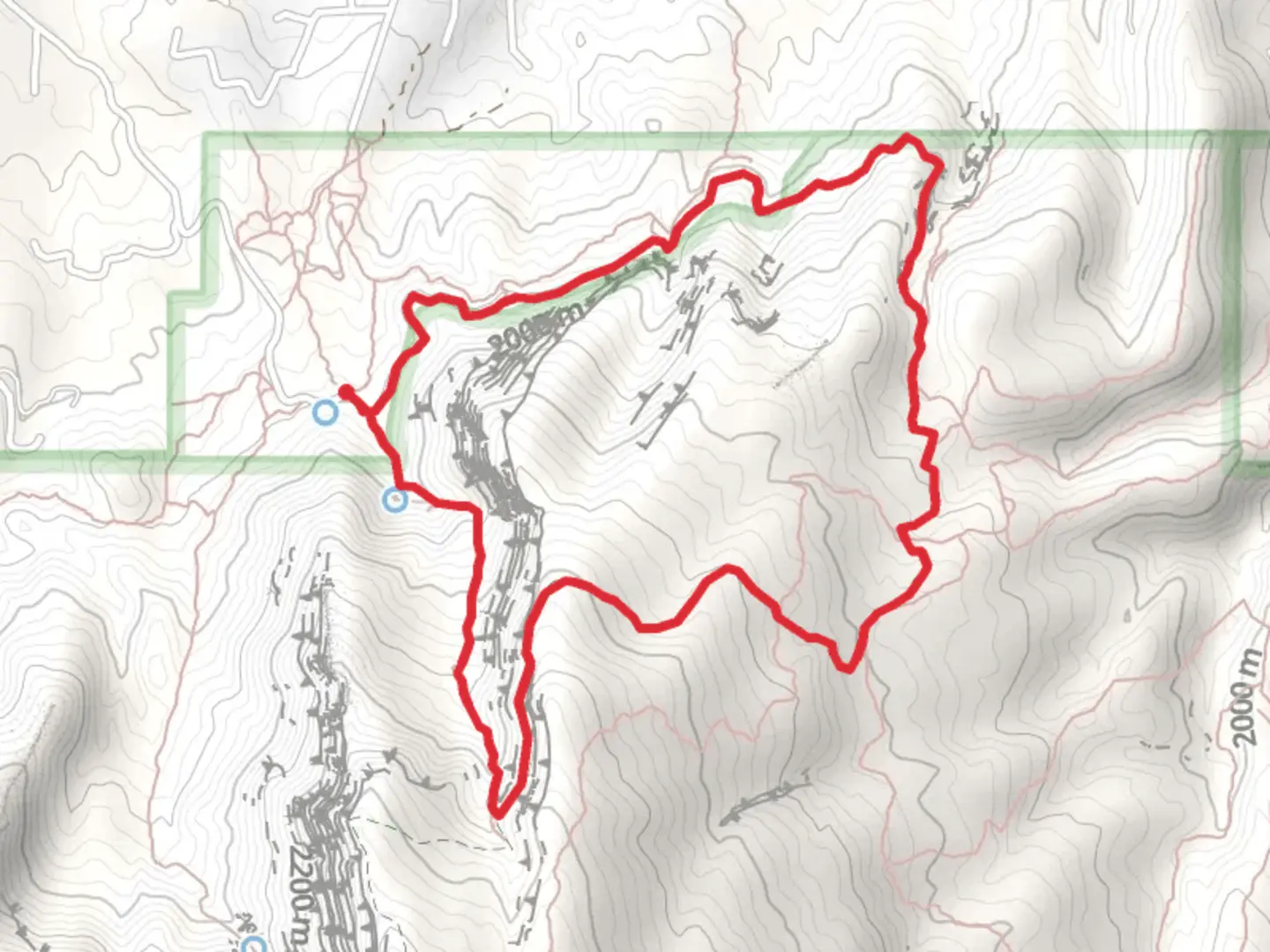 An image depicting the trail North Crest and Del Orno Loop Trail and its surrounding area.