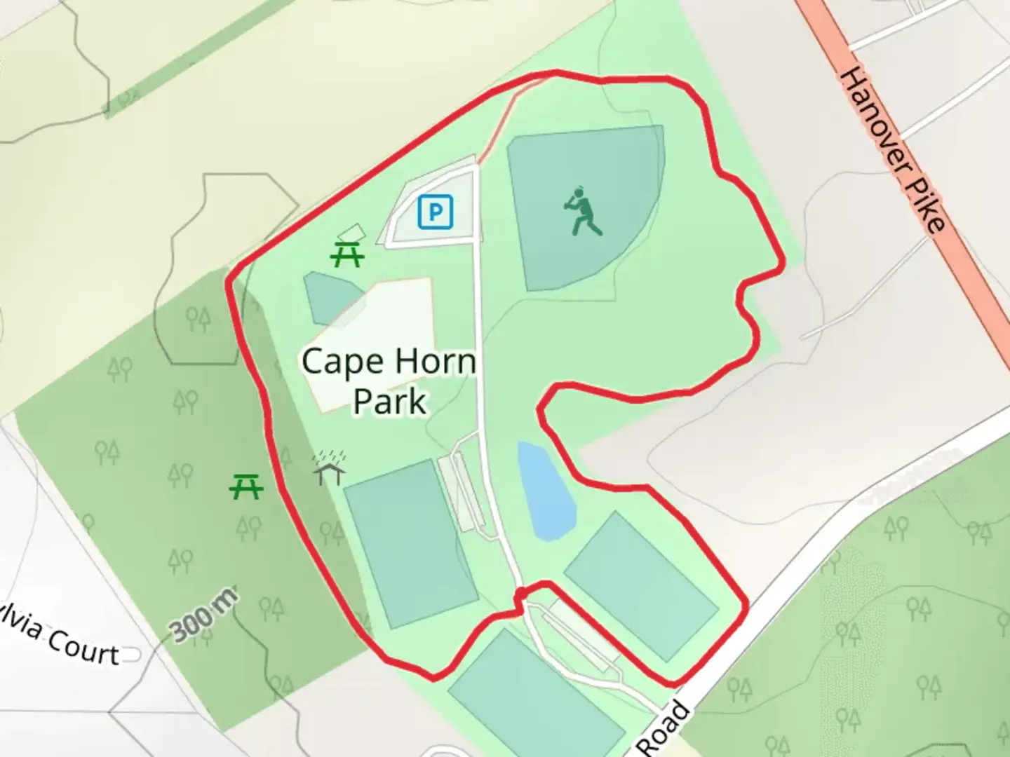 An image depicting the trail Cape Horn Park Loop and its surrounding area.