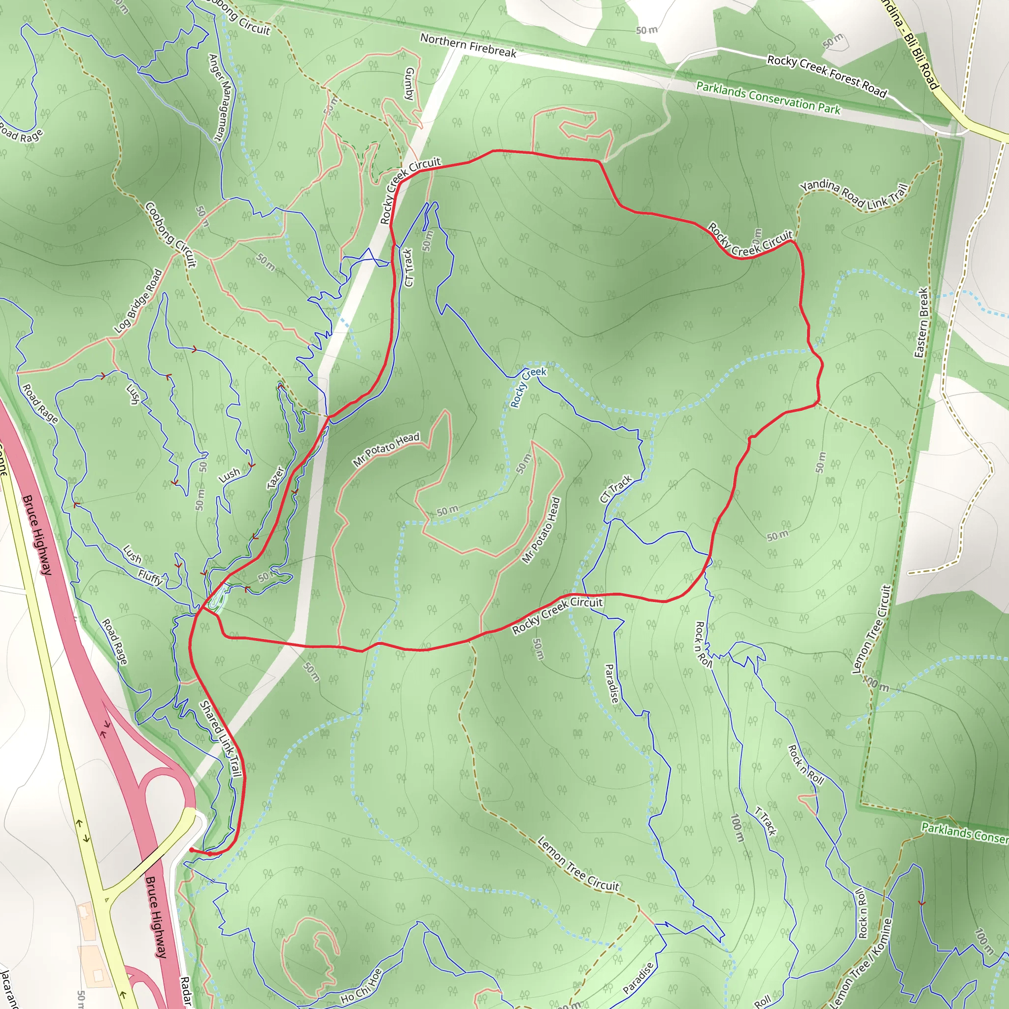 Rocky Creek Circuit Track mobile static map