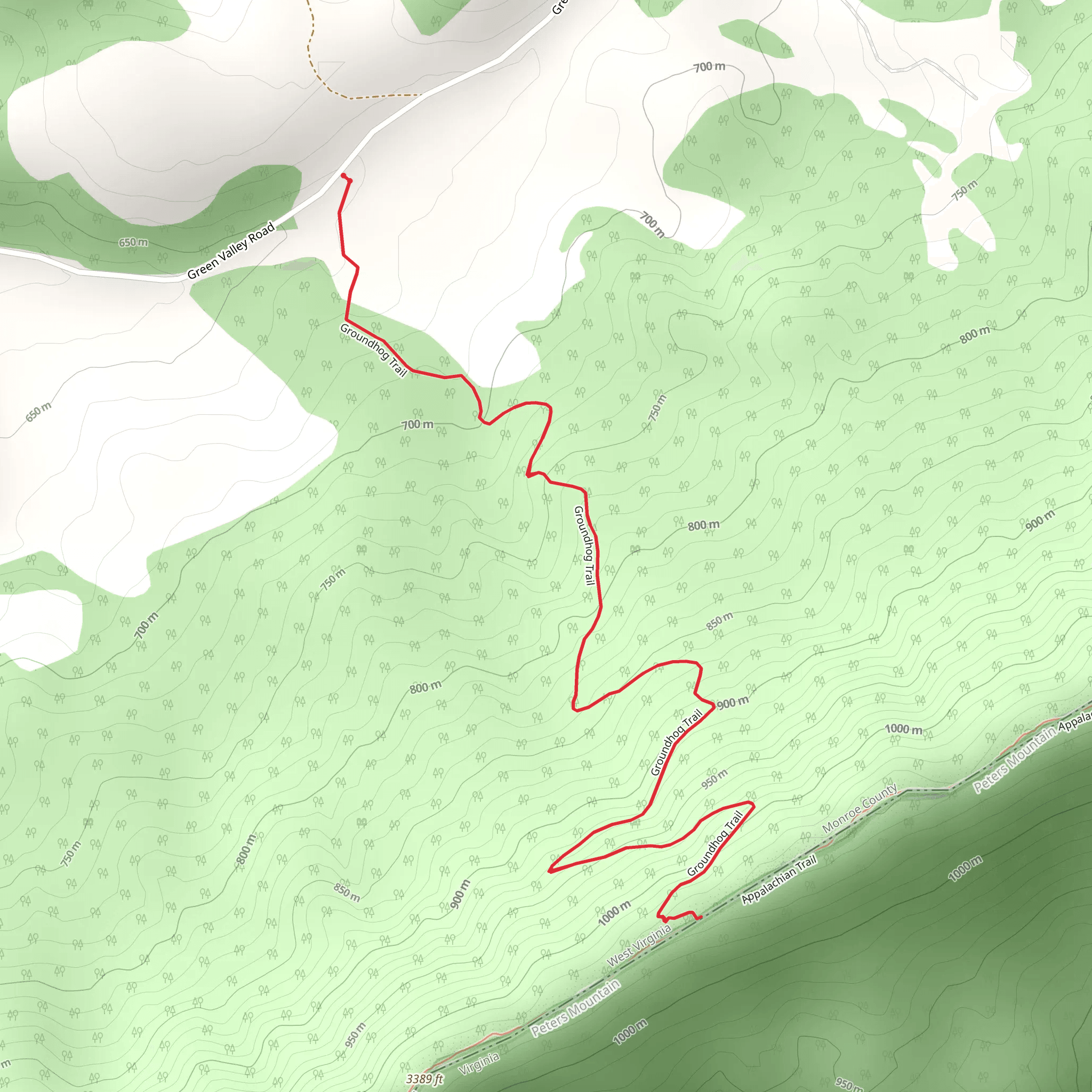 Sugar Camp Farm via Groundhog Trail mobile static map