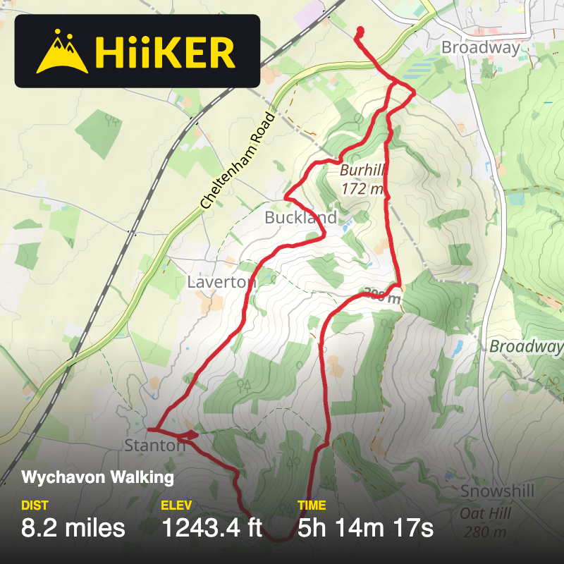 A map preview of the recording Wychavon Walking.
