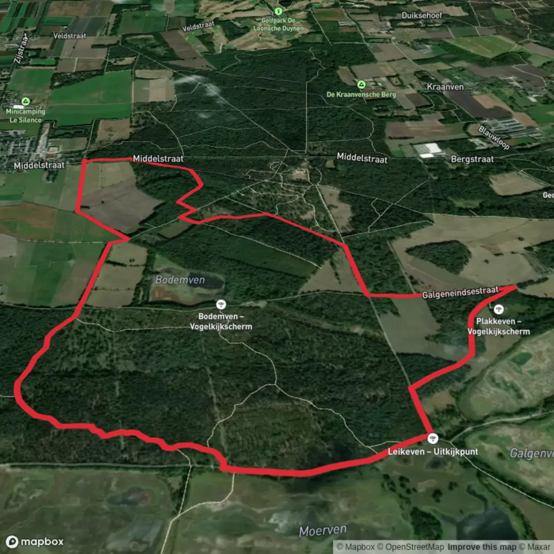 An image depicting the trail Victorpad and Hertogenpad 1 Loop and its surrounding area.