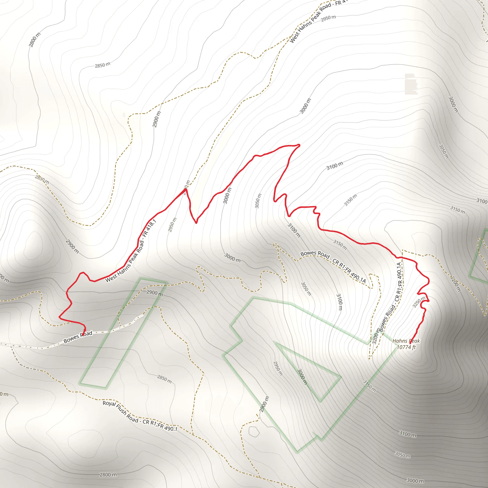 Hahns Peak Trail mobile static map