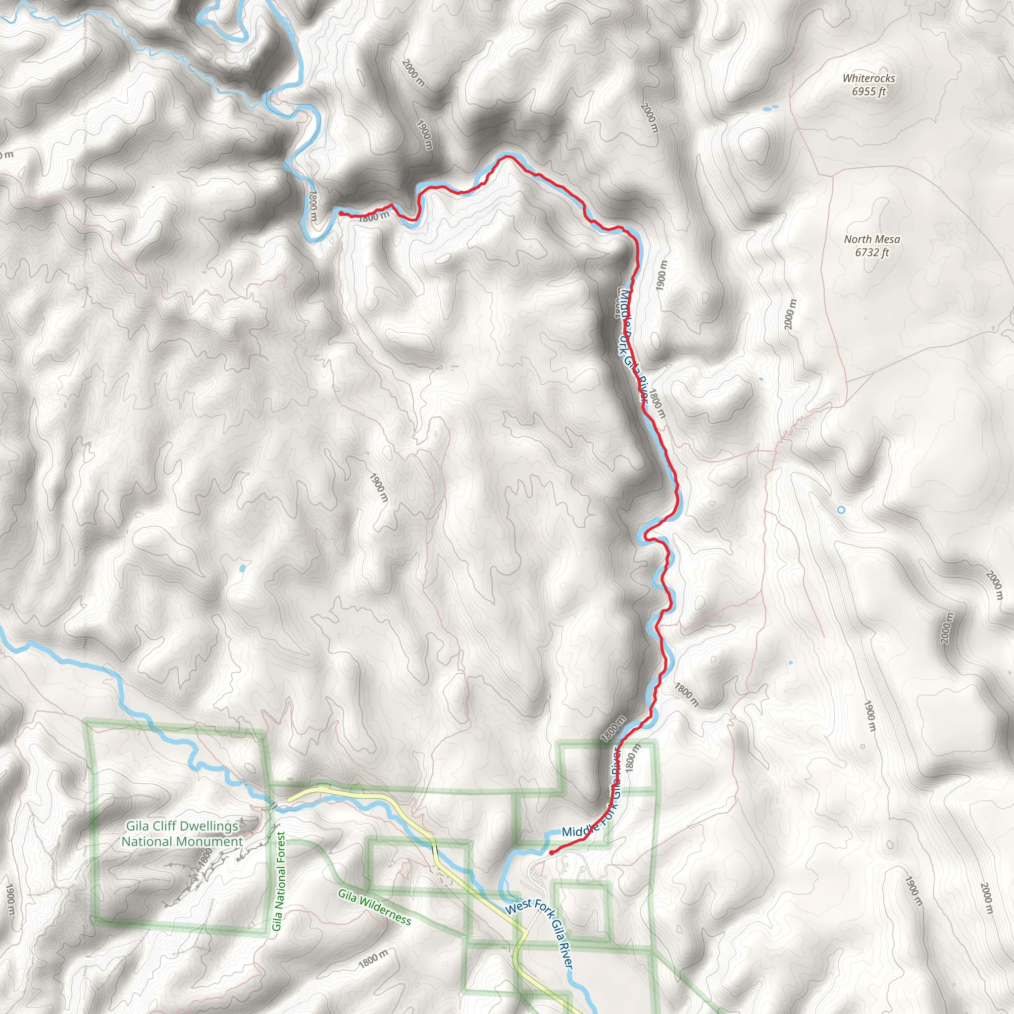 Middle Fork Trail mobile static map