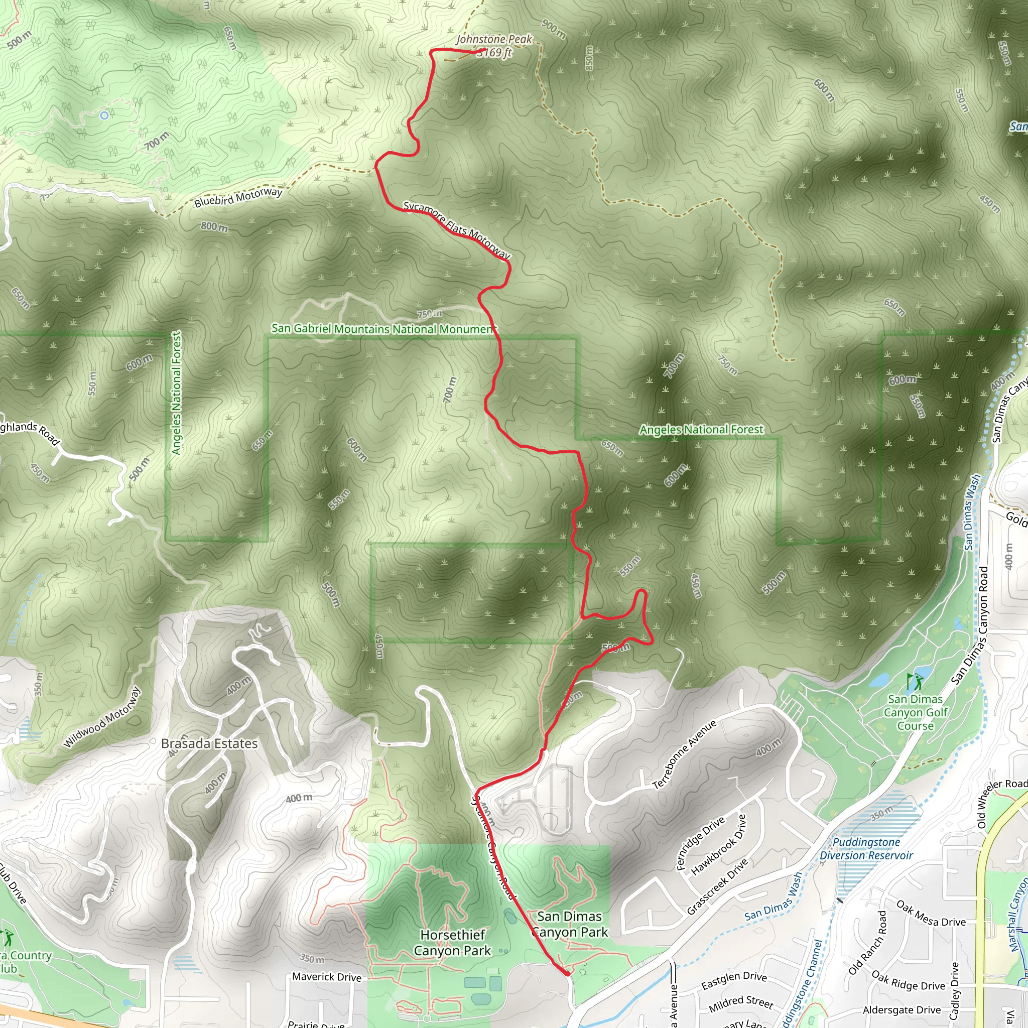 Johnson Peak from Sycamore Canyon Road mobile static map