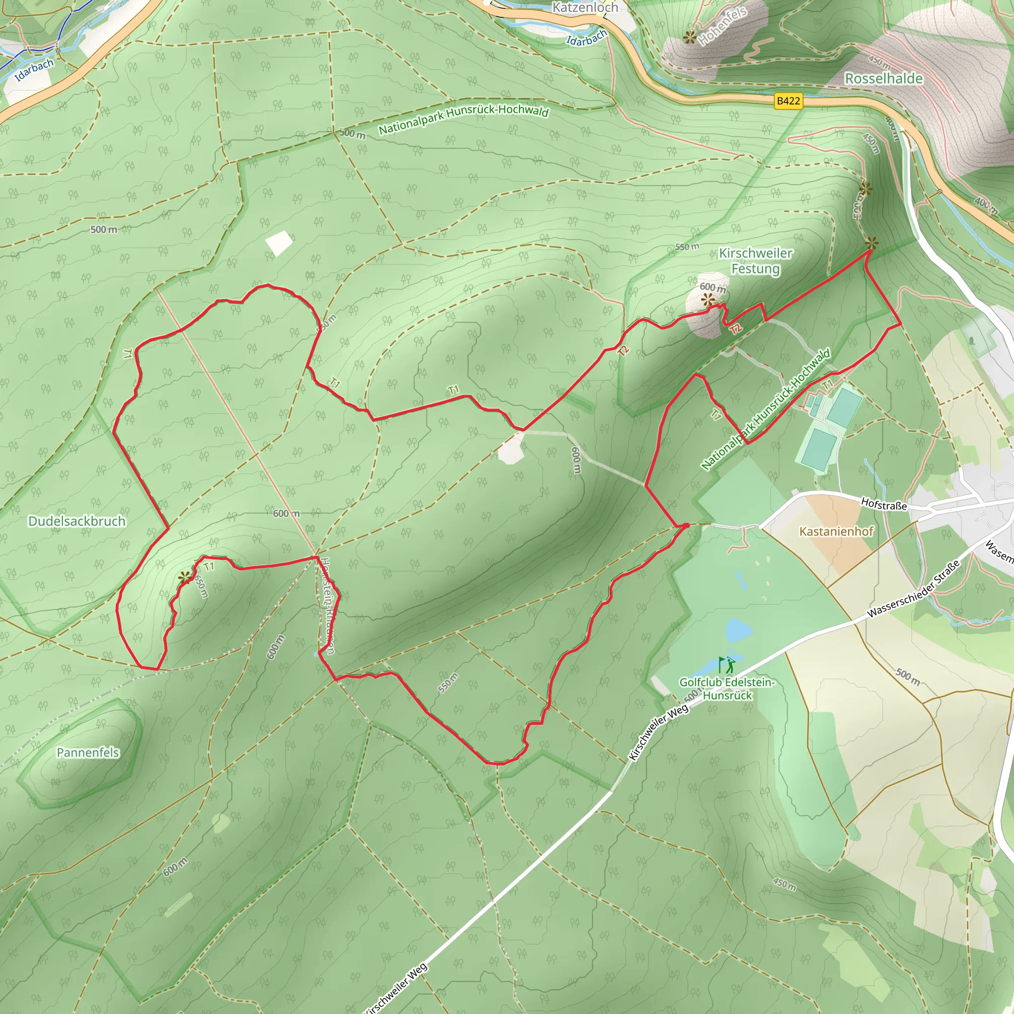 Ringkopf Loop via Traumschleife Kirschweiler Festung mobile static map
