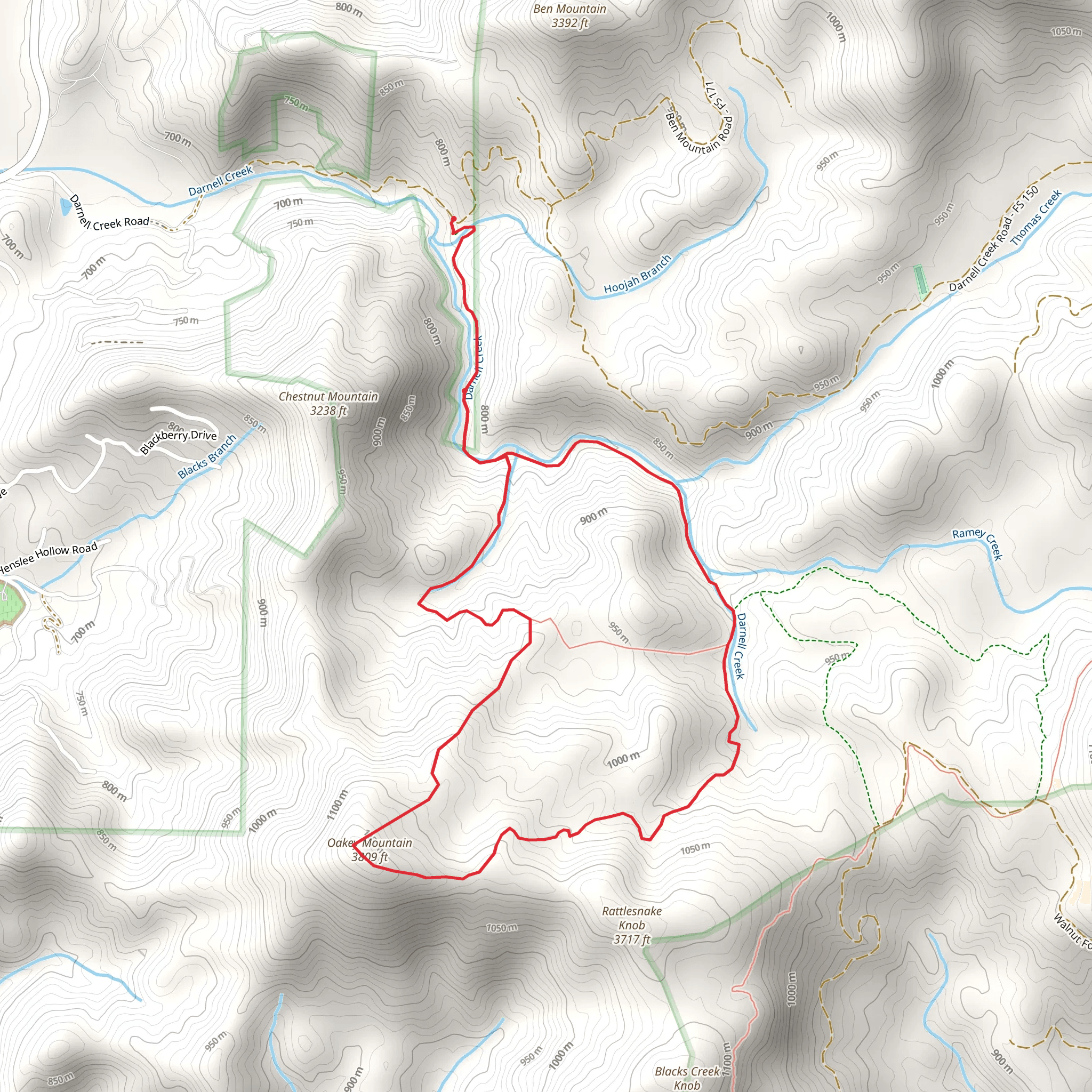 Darnell Creek Loop Trail mobile static map