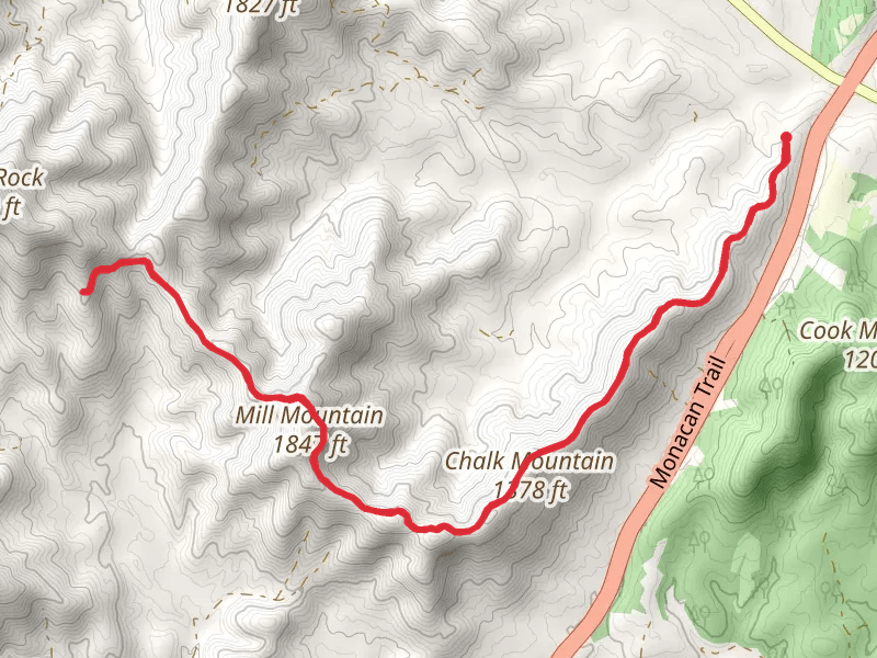 Chalk Mountain and Mill Mountain via Chalk Mountain Trail