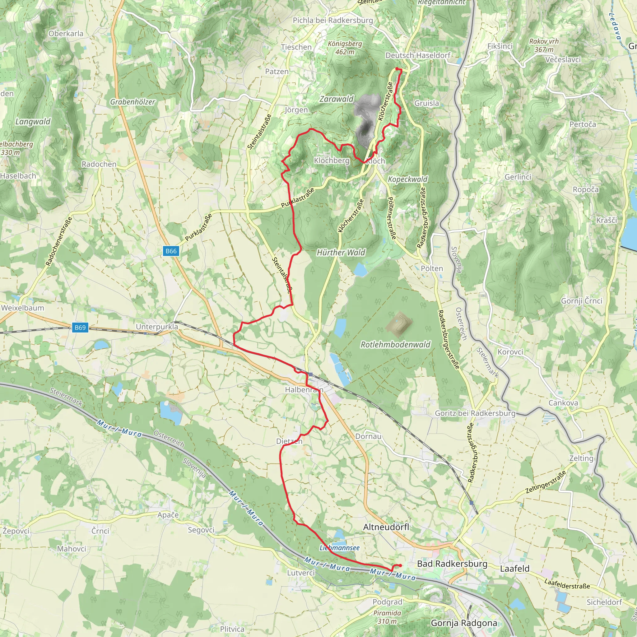 Linke Fußspur - Auf den Spuren der Vulkane mobile static map
