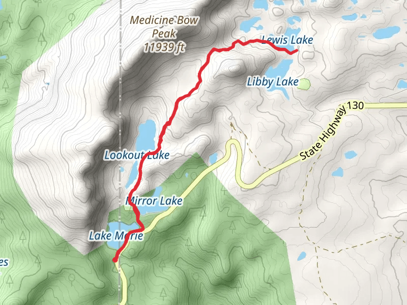 Lewis Lake via Medicine Bow Peak Trail