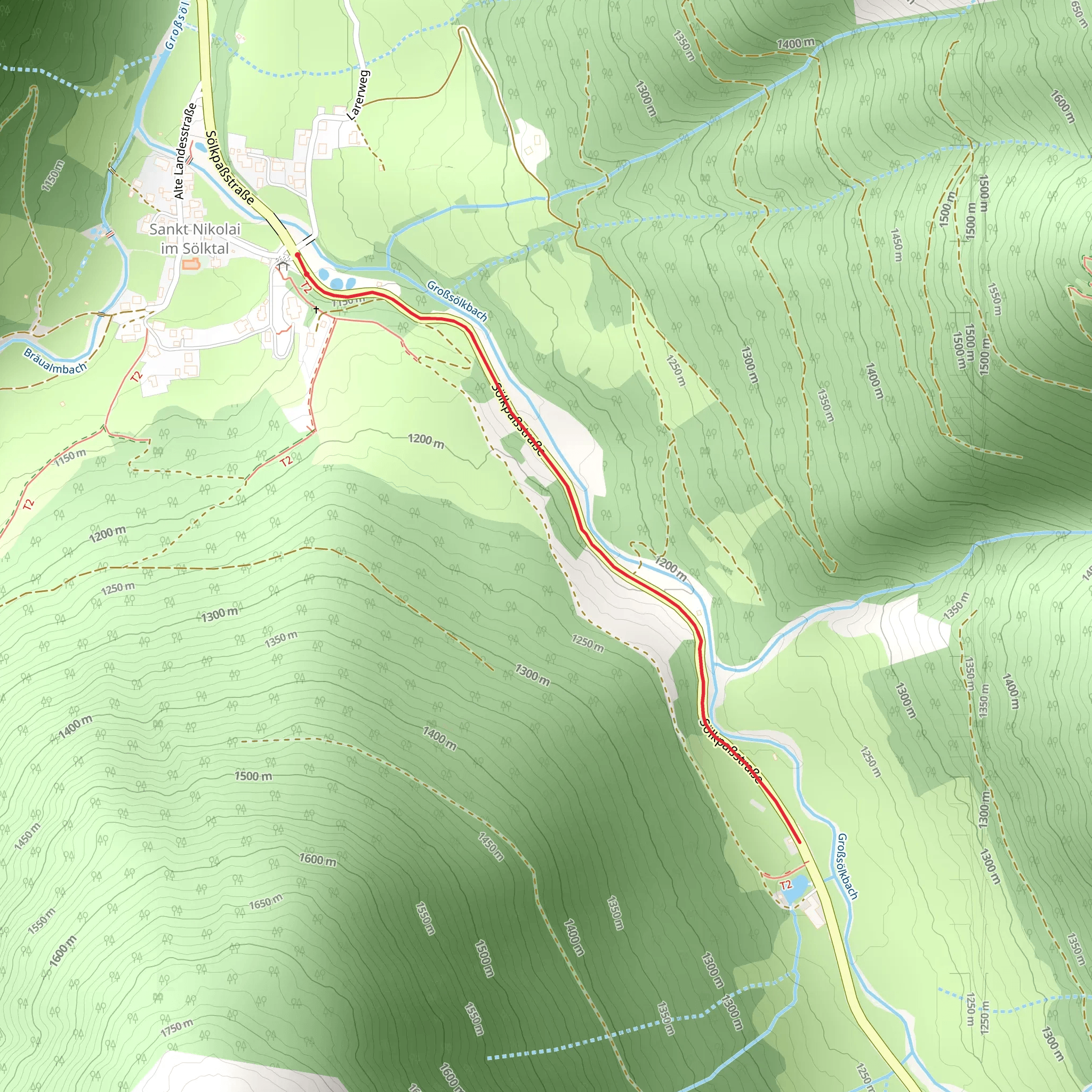 Hansenalm from St Nikolai mobile static map