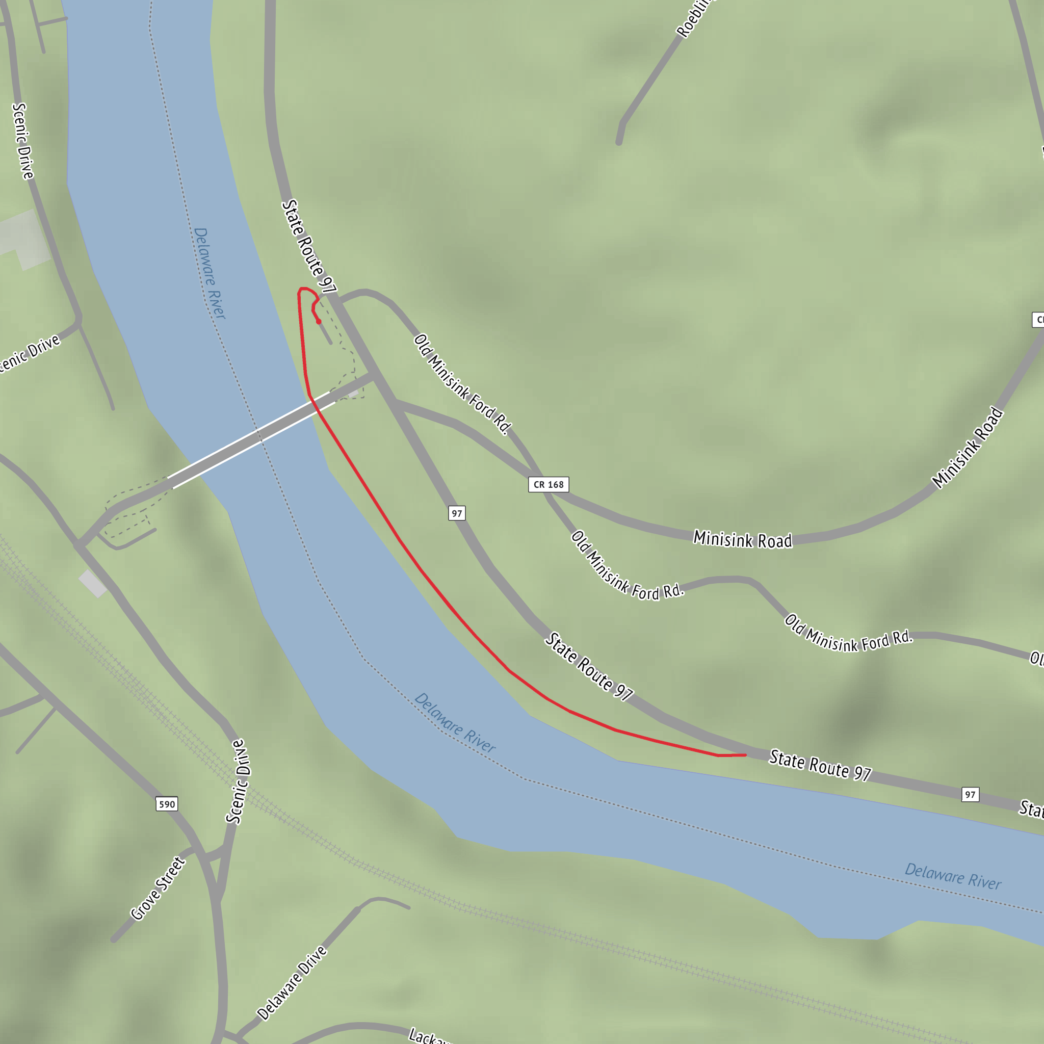 Upper Delaware River mobile static map