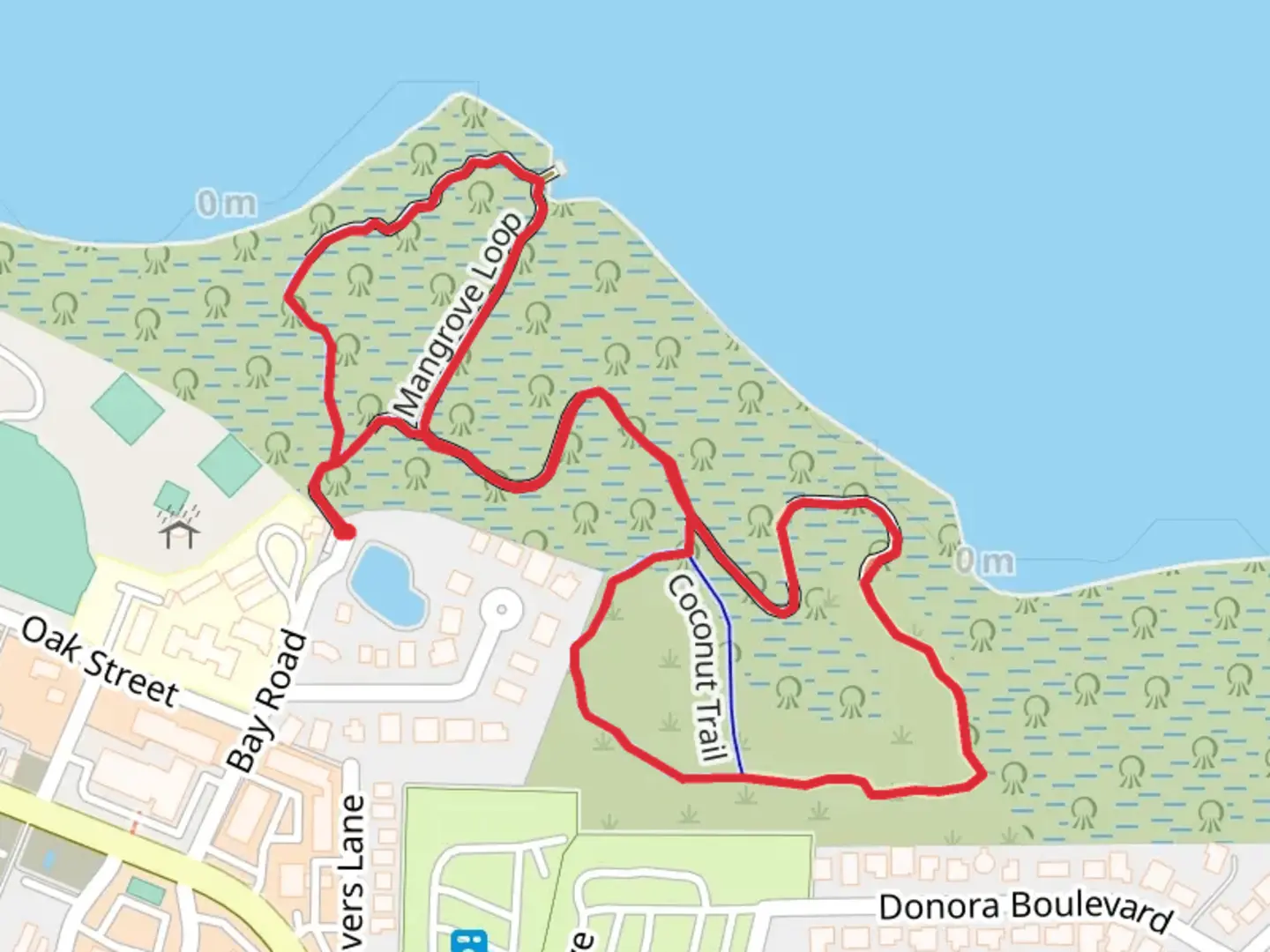 An image depicting the trail Mangrove, Matanzas Passage and Calusa Loop and its surrounding area.