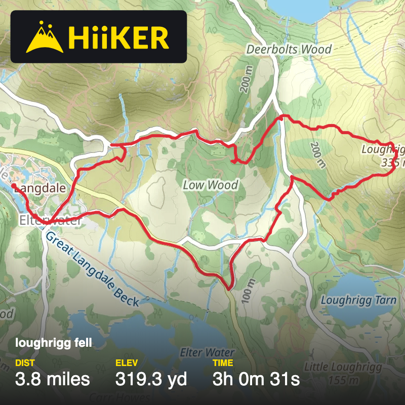 A map preview of the recording loughrigg fell.