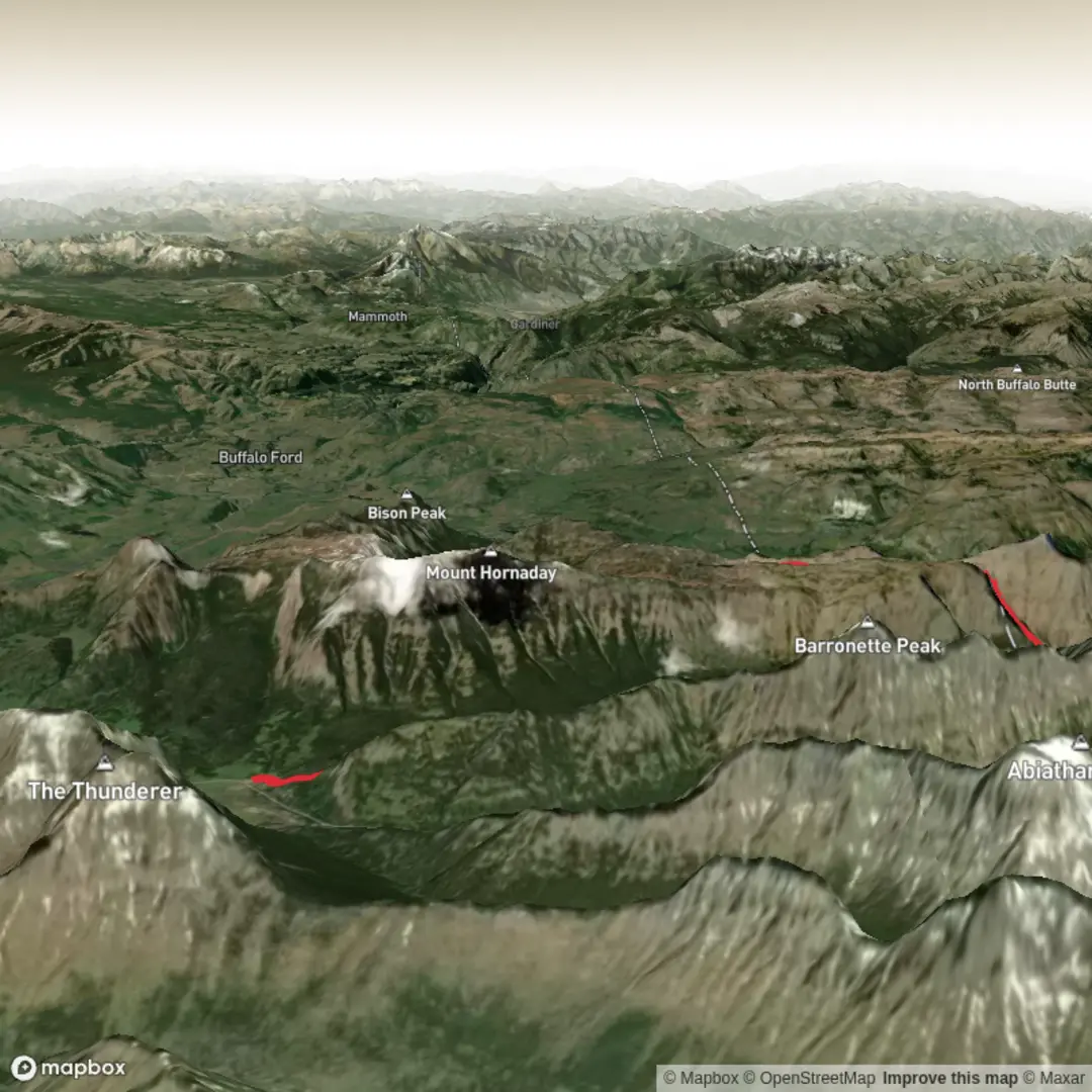 An image depicting the trail Yellowstone Pebble Creek to Slough Creek (Bliss Pass) and its surrounding area.