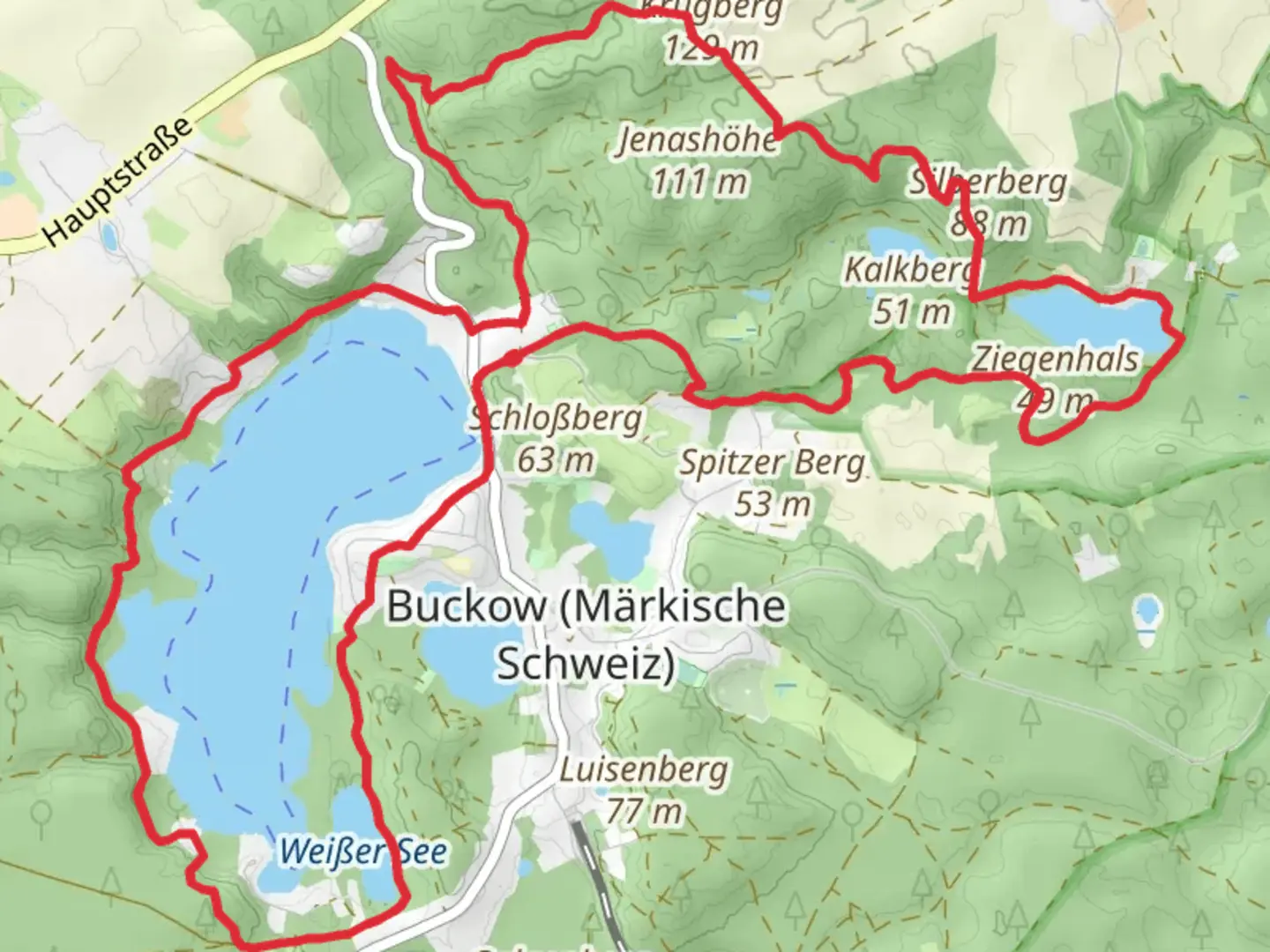An image depicting the trail Grober Tornowsee and Schermutzelsee Loop and its surrounding area.