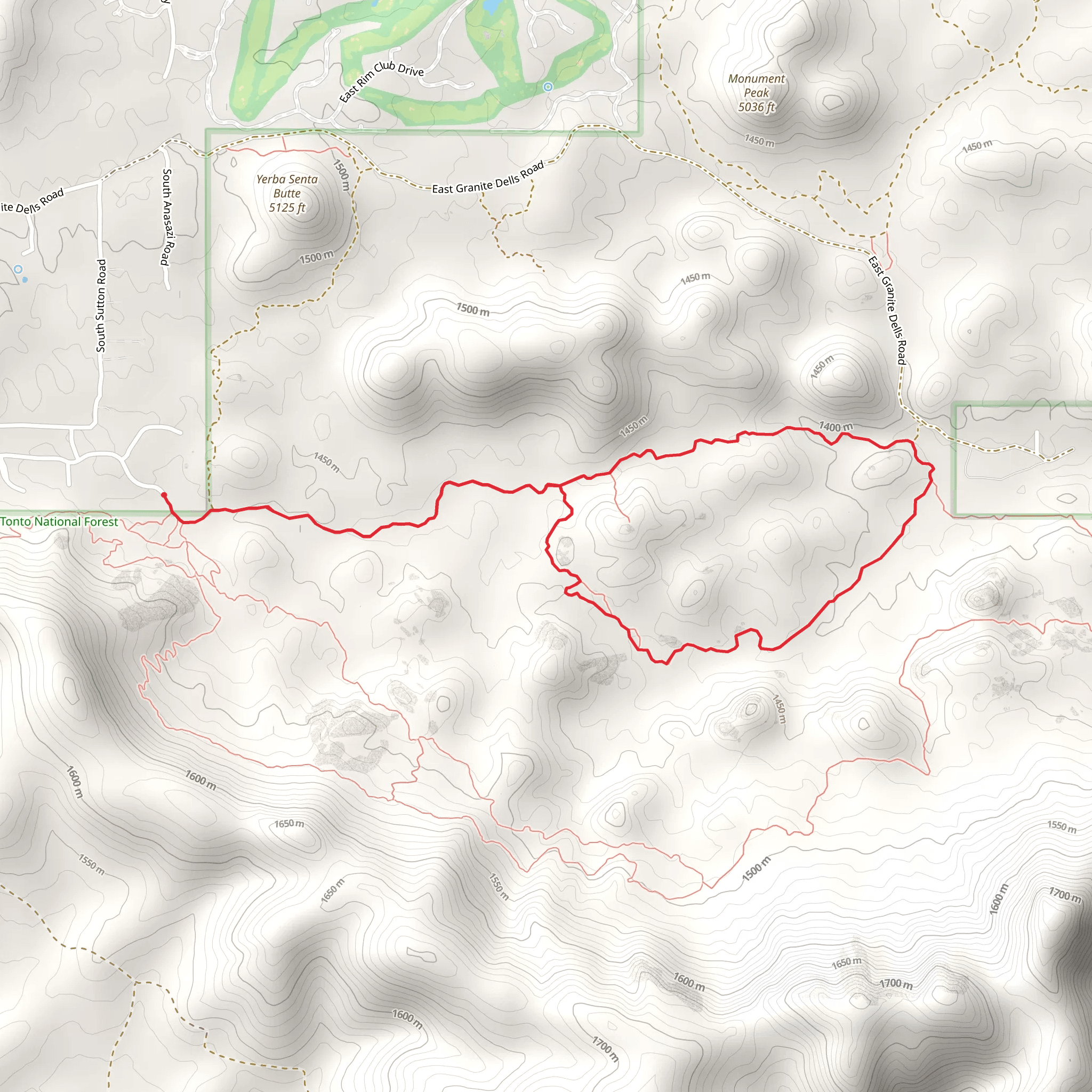 Bolder Trail from East Phoenix Street mobile static map