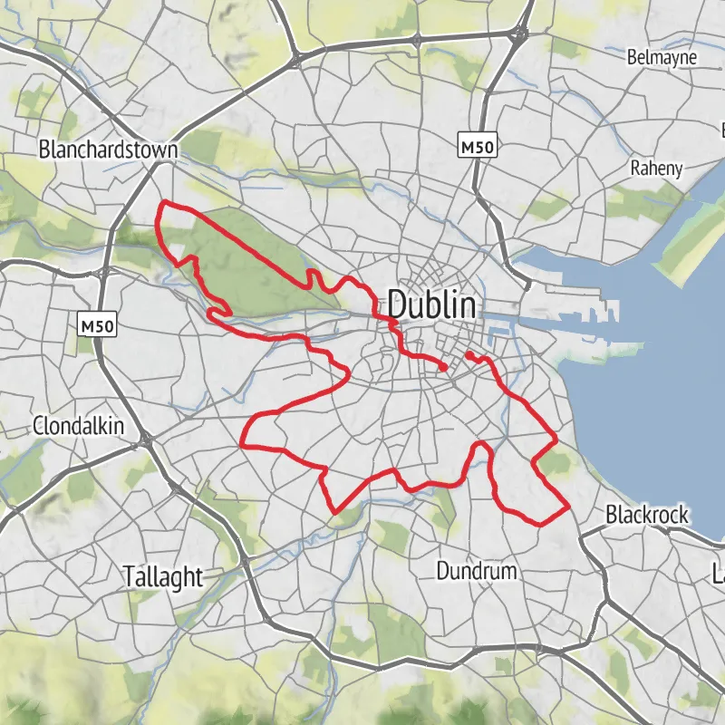 Hike from Ballsbridge mobile static map